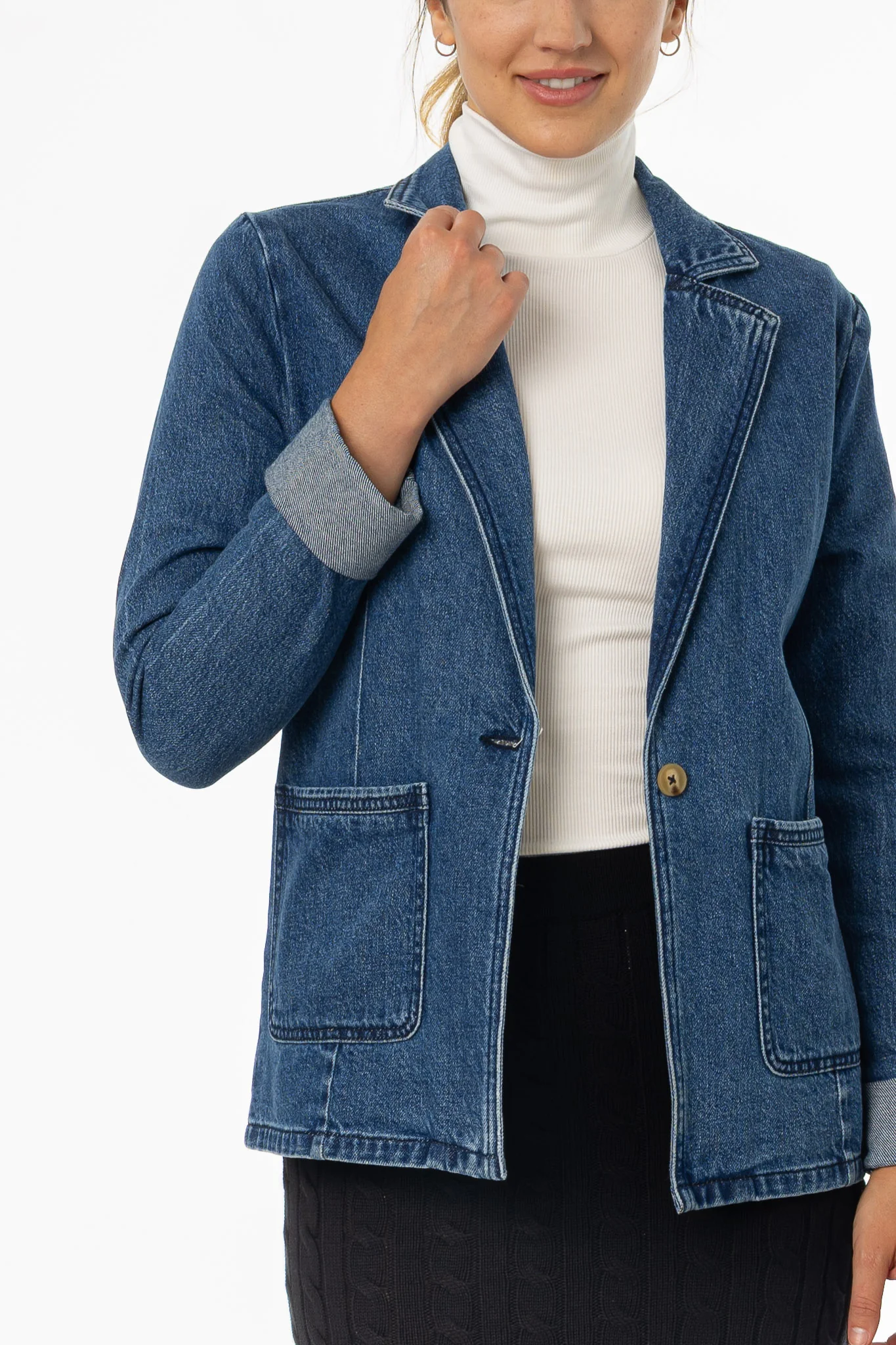 Blue Denim Blazer - KJDHW