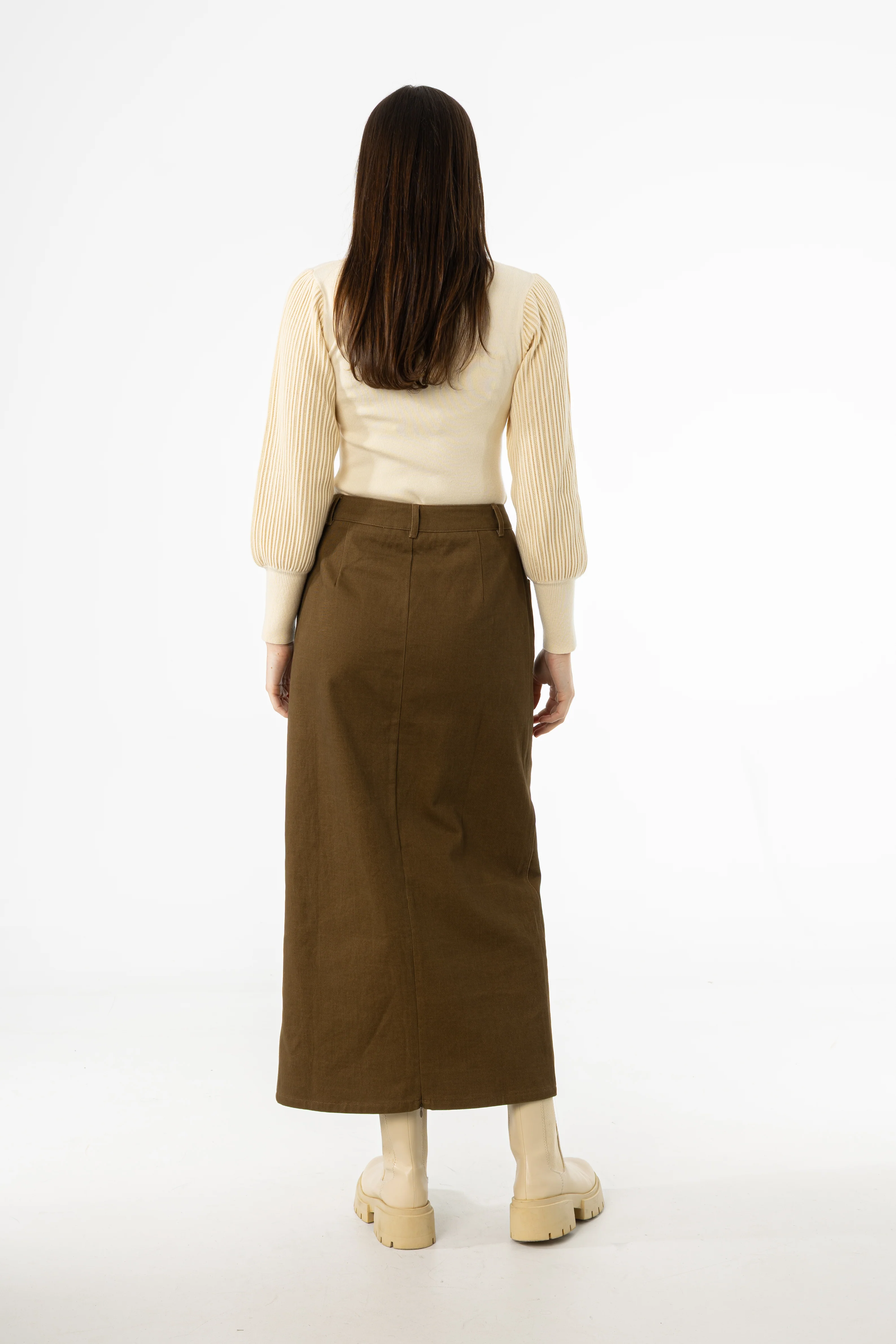 Olive Everyday Denim Skirt - KJDHW