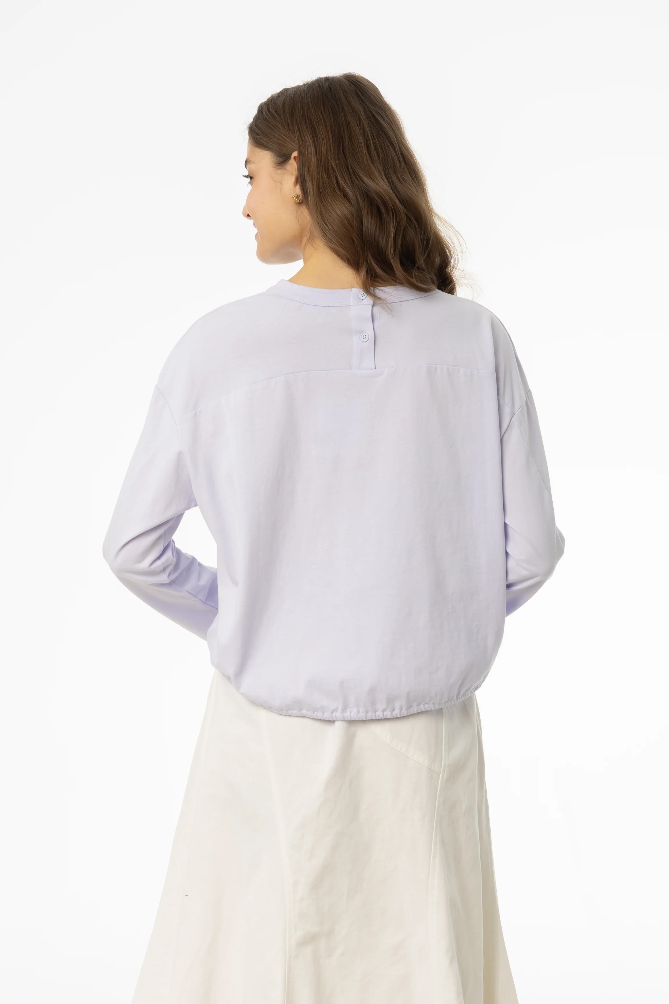 Lavender High Low Drawstring Tee - KJDHW