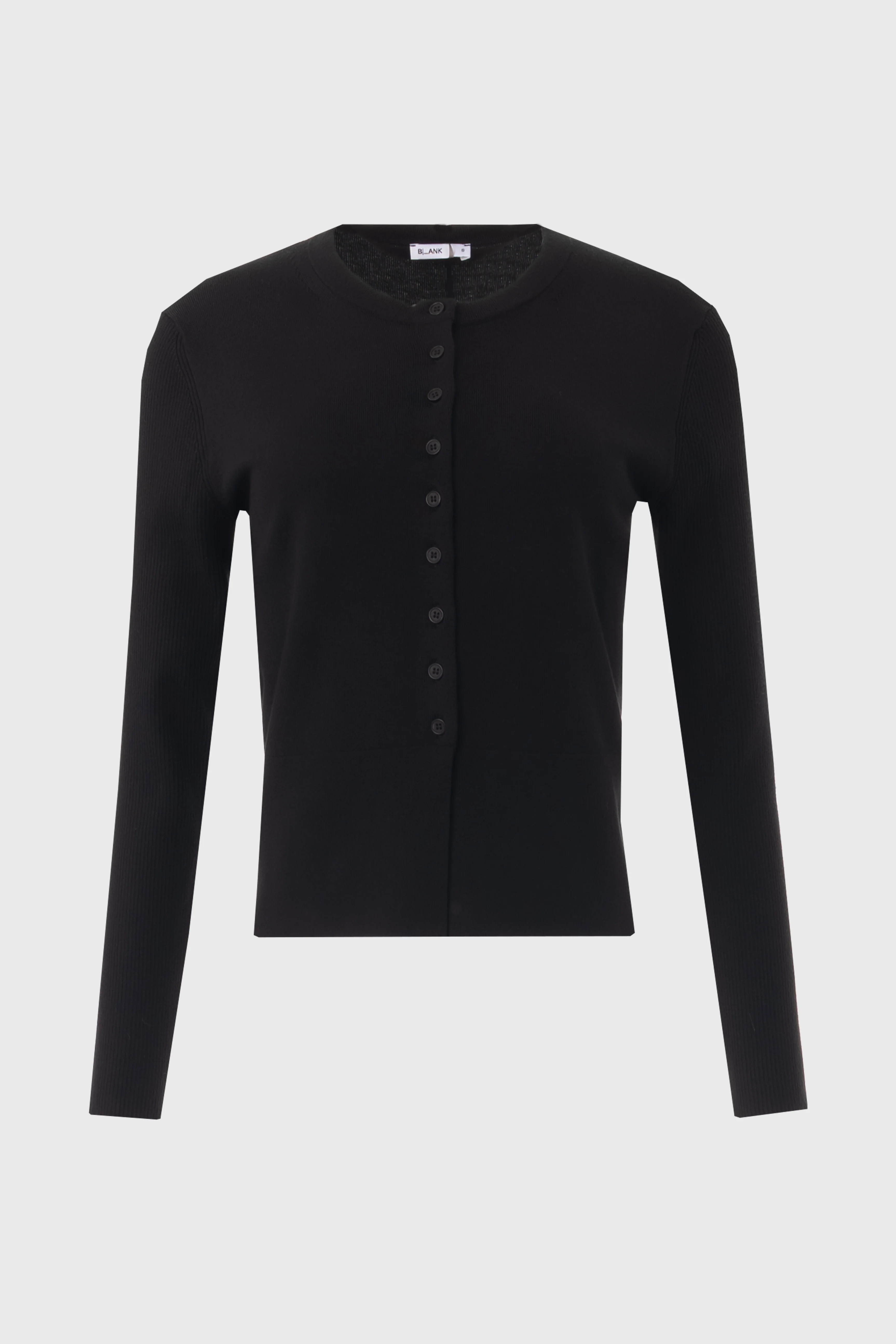 Black Ribbed Sleeve Cardigan - KJDHW