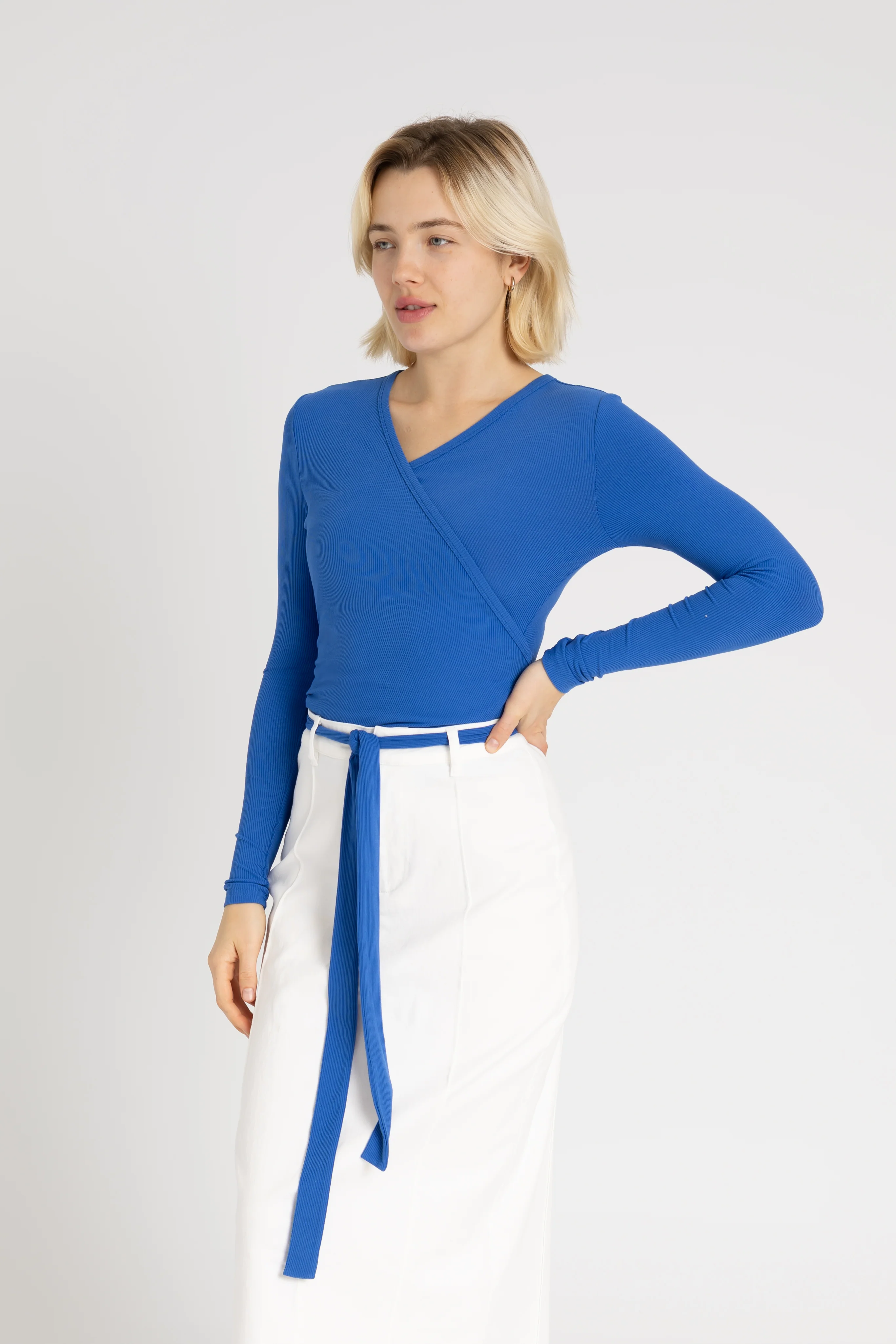 Cobalt Wrap Tee - KJDHW
