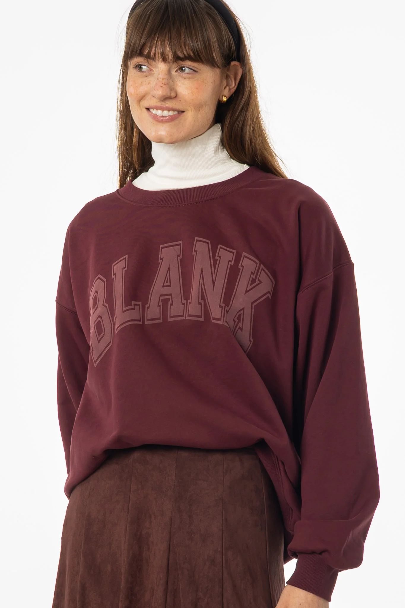 Burgundy Blank Sweatshirt - KJDHW