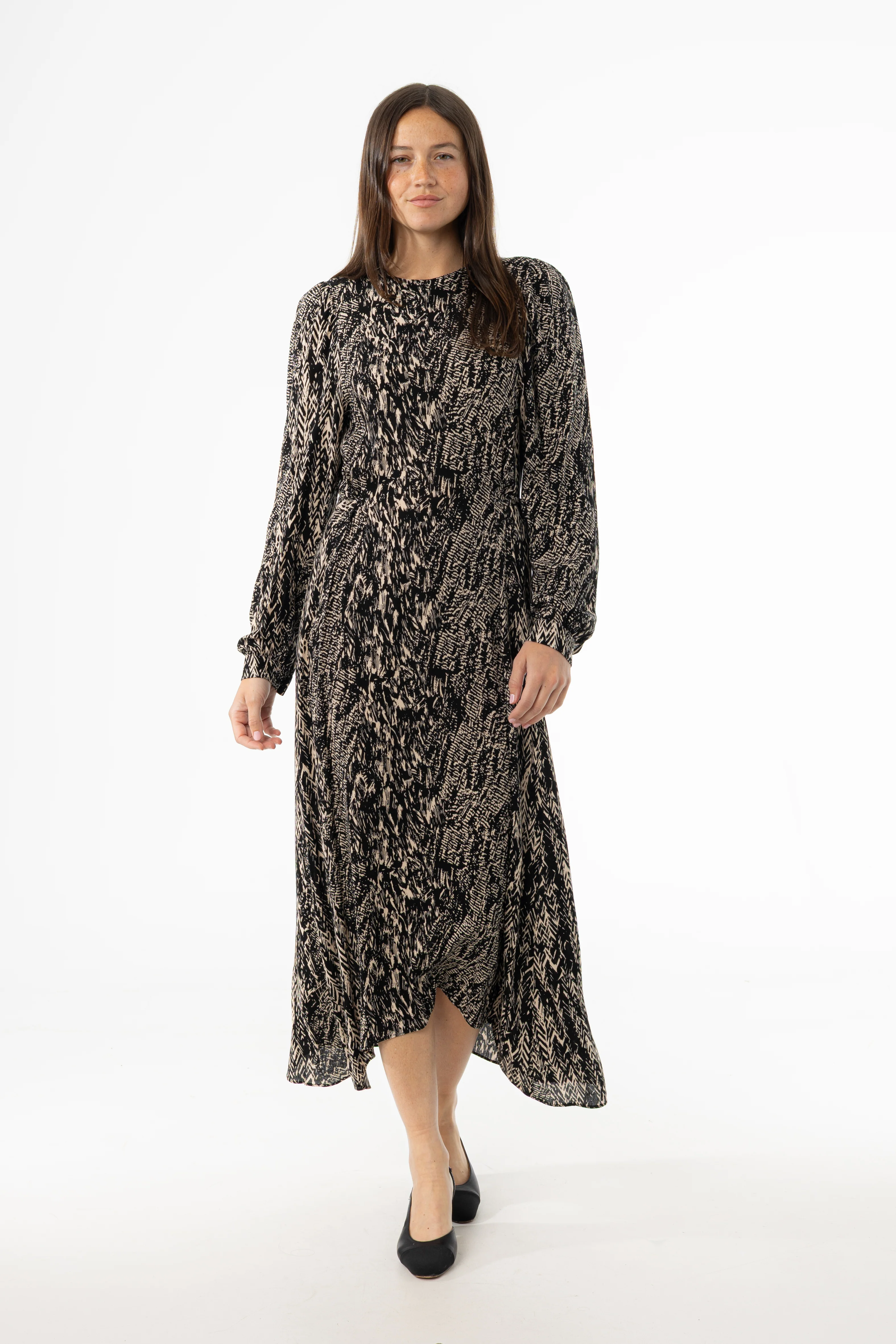 Black Multi Puff Shoulder Maxi Dress - KJDHW