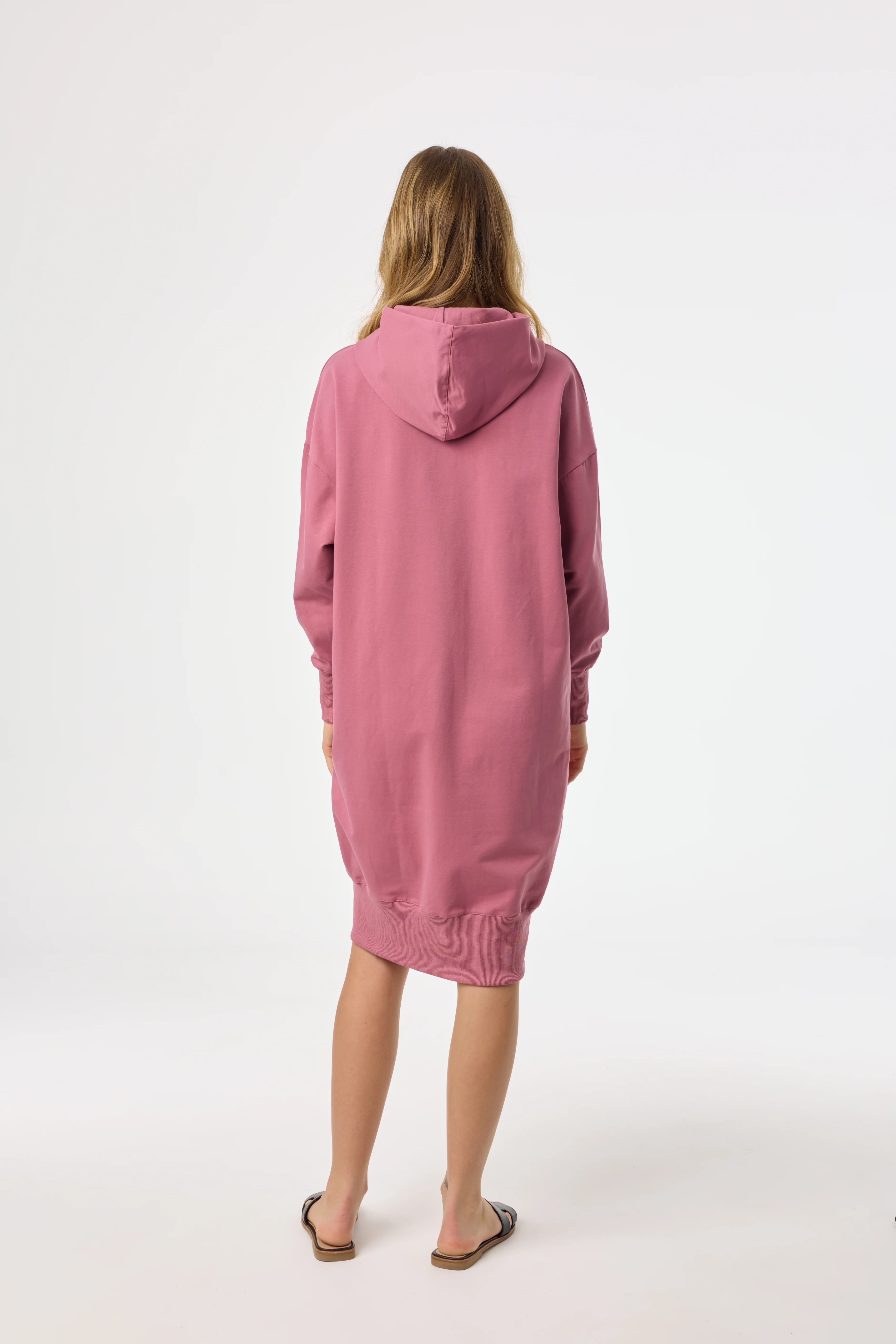 Raspberry Zipper Sweatshirt Dress - KJDHW