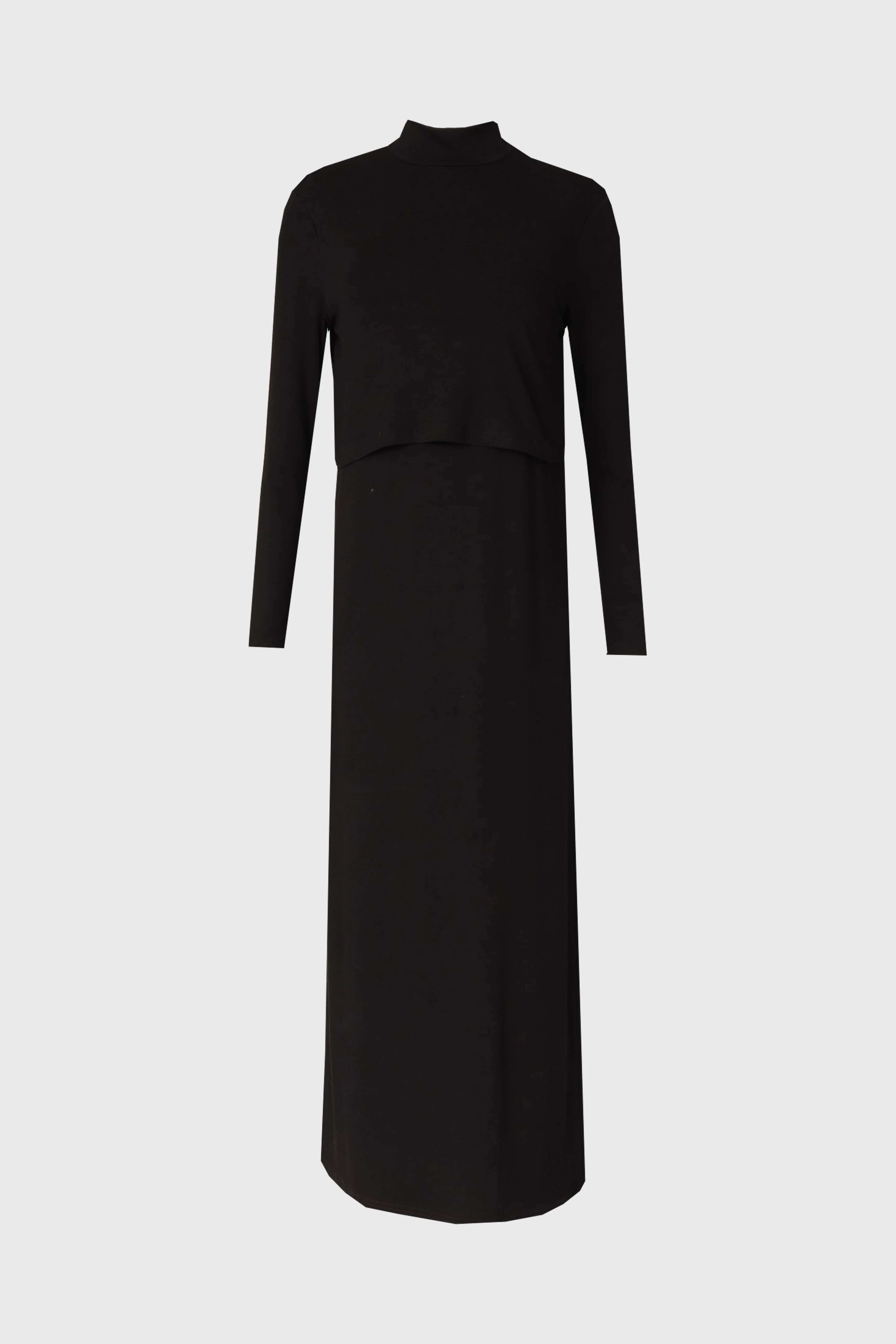 Black Overlay Maxi Dress - KJDHW