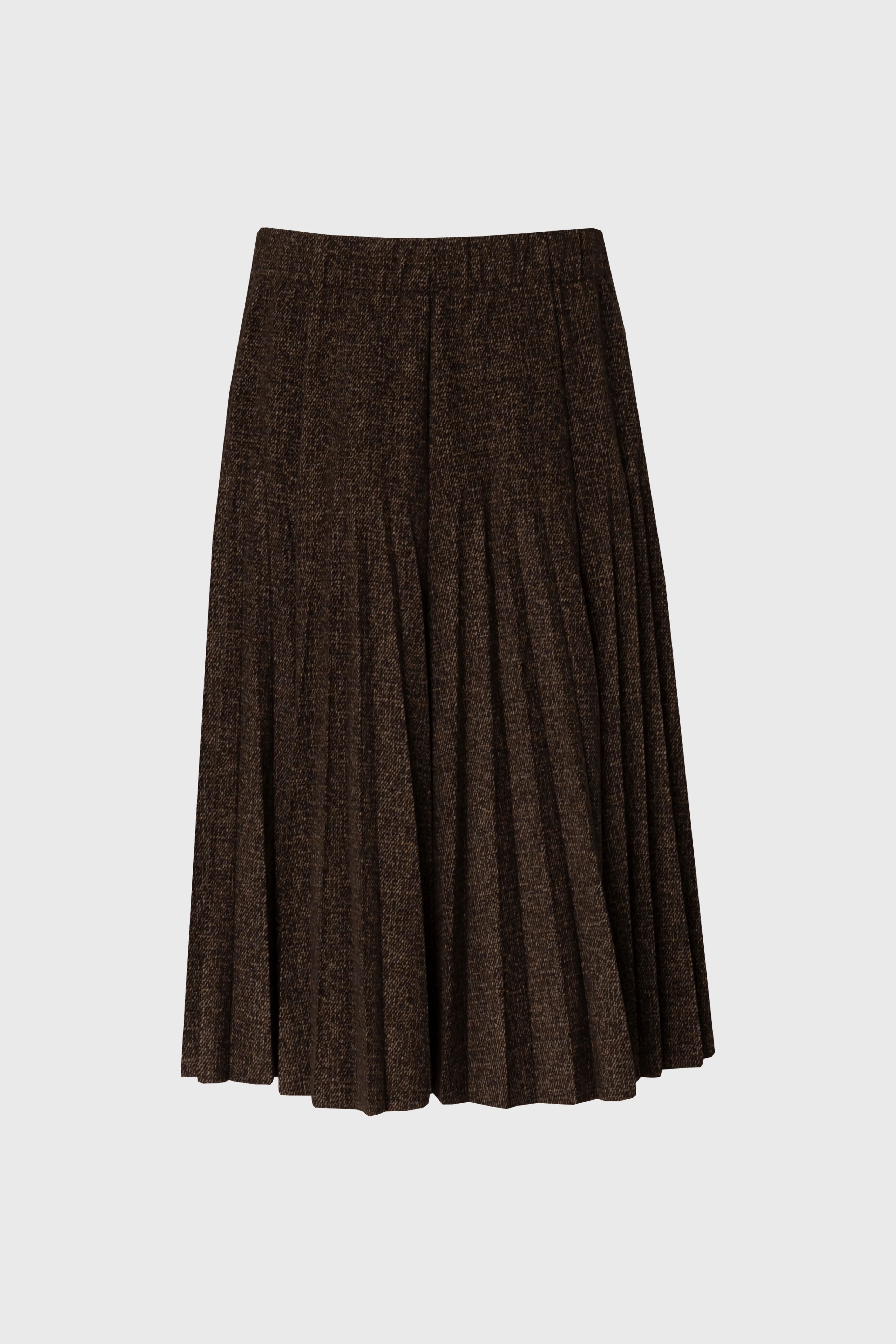Brown Pleated Skirt - KJDHW