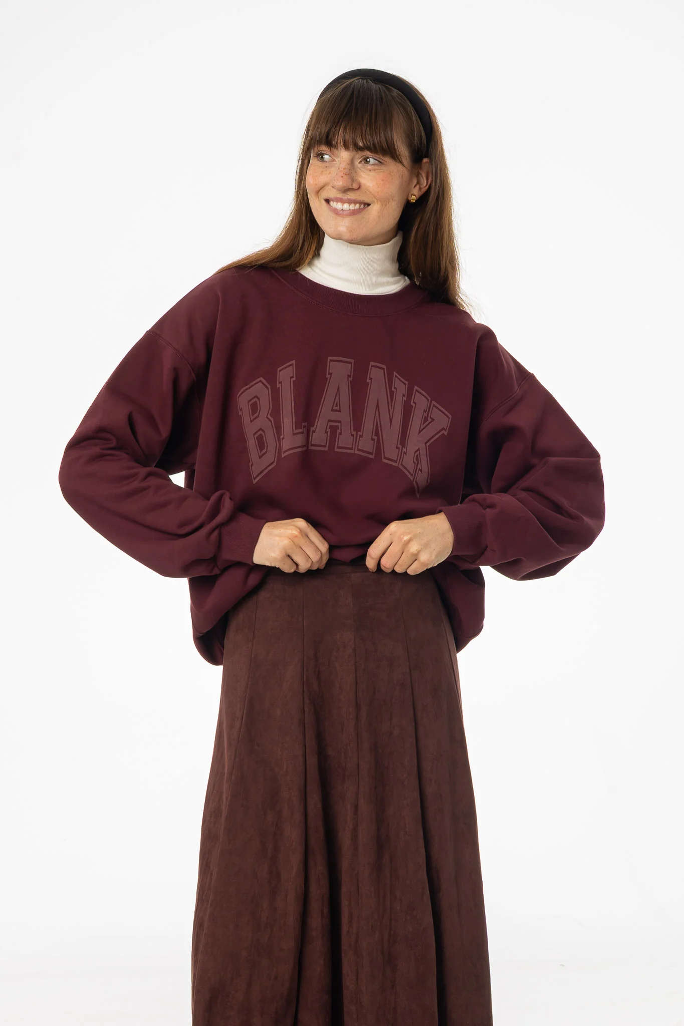 Burgundy Blank Sweatshirt - KJDHW