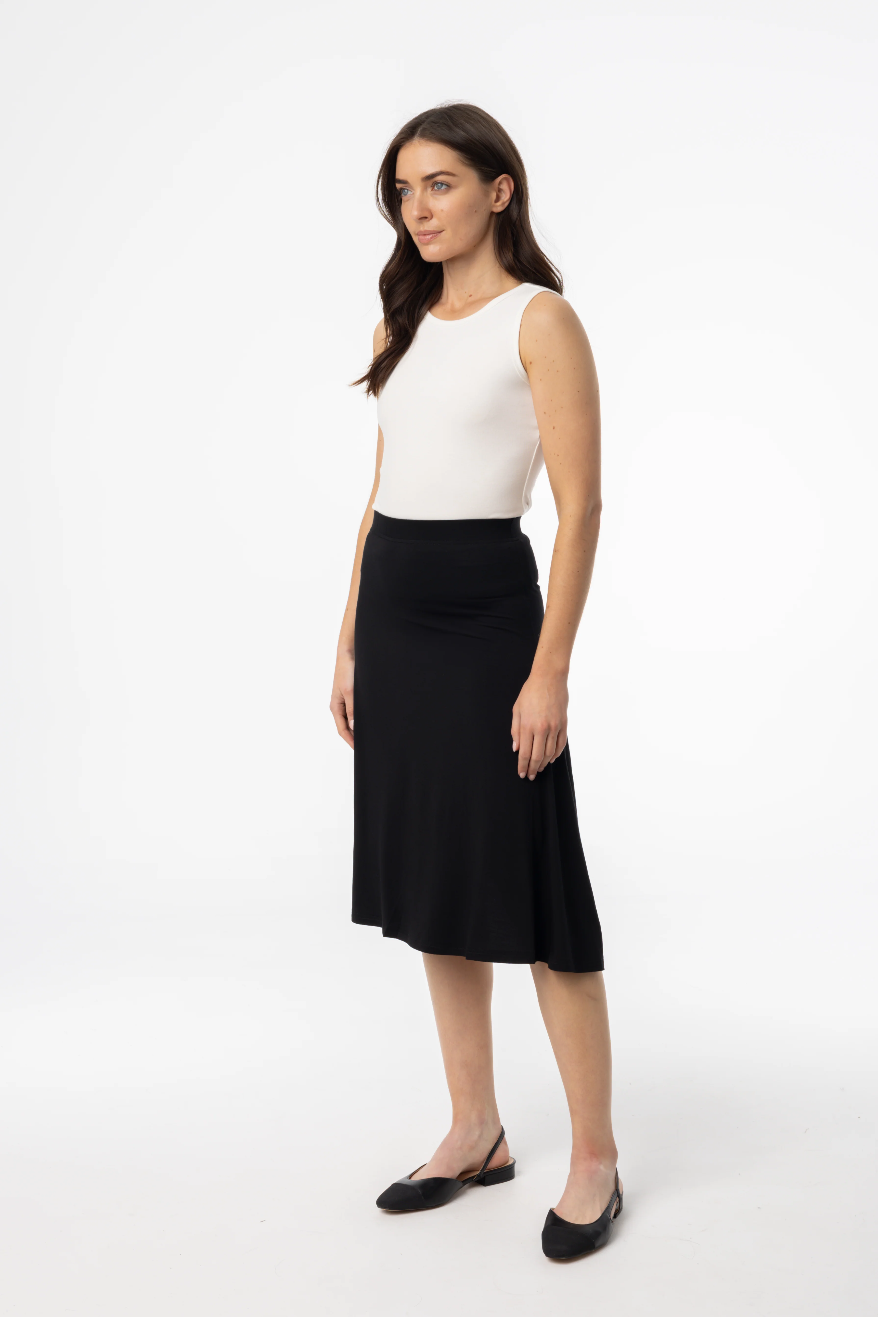 Black Basic Flare Skirt - KJDHW