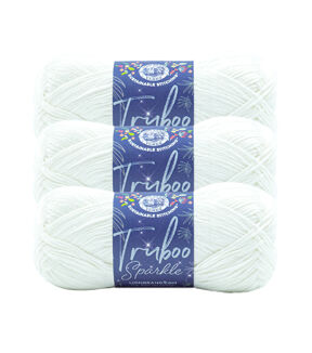Lion Brand Yarn Truboo Sparkle 195yds Light Weight Bamboo Yarn 3 Bundle