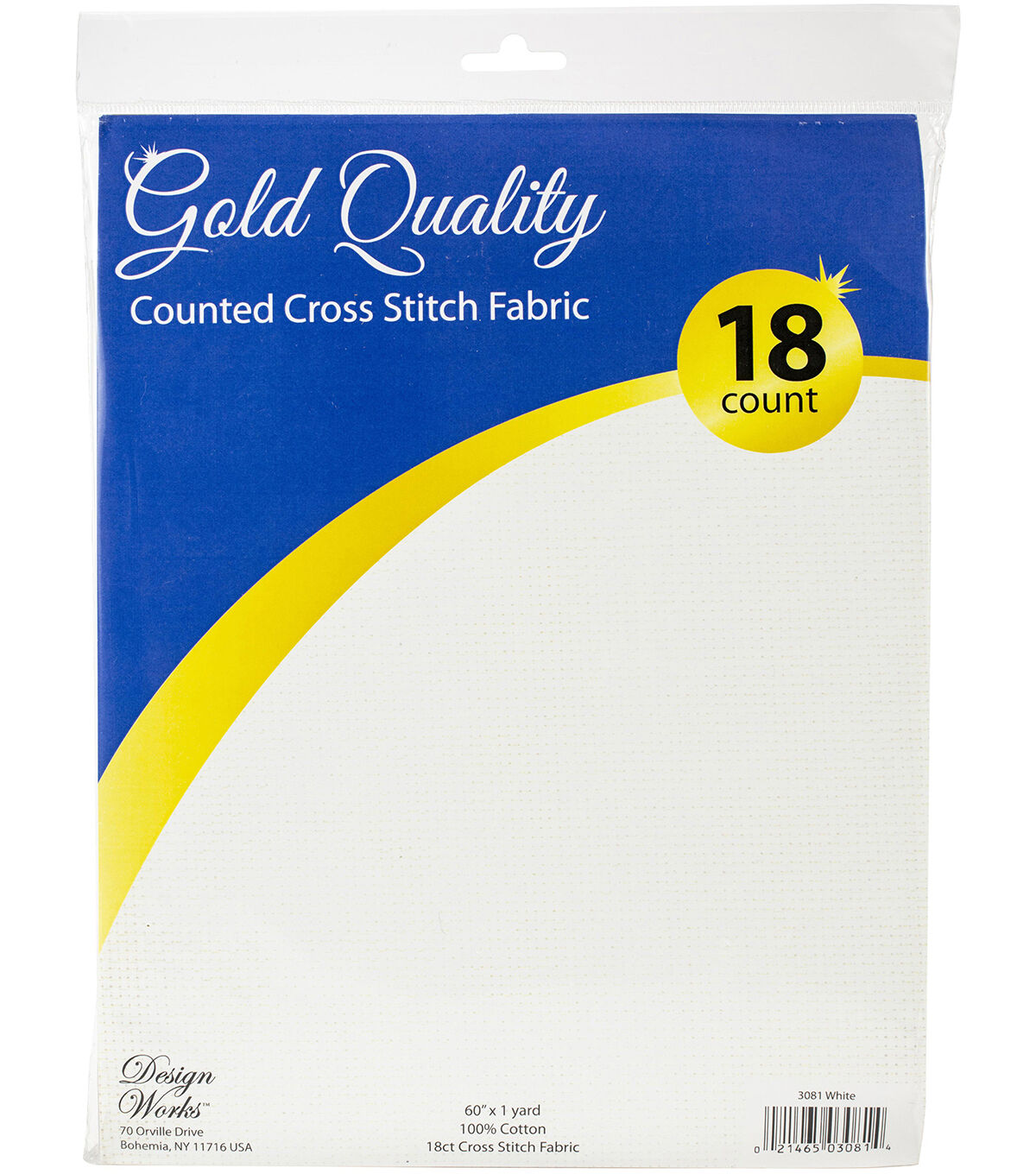 Design Works 36 x 60 Gold Quality Aida 18 Count Cross Stitch Fabric