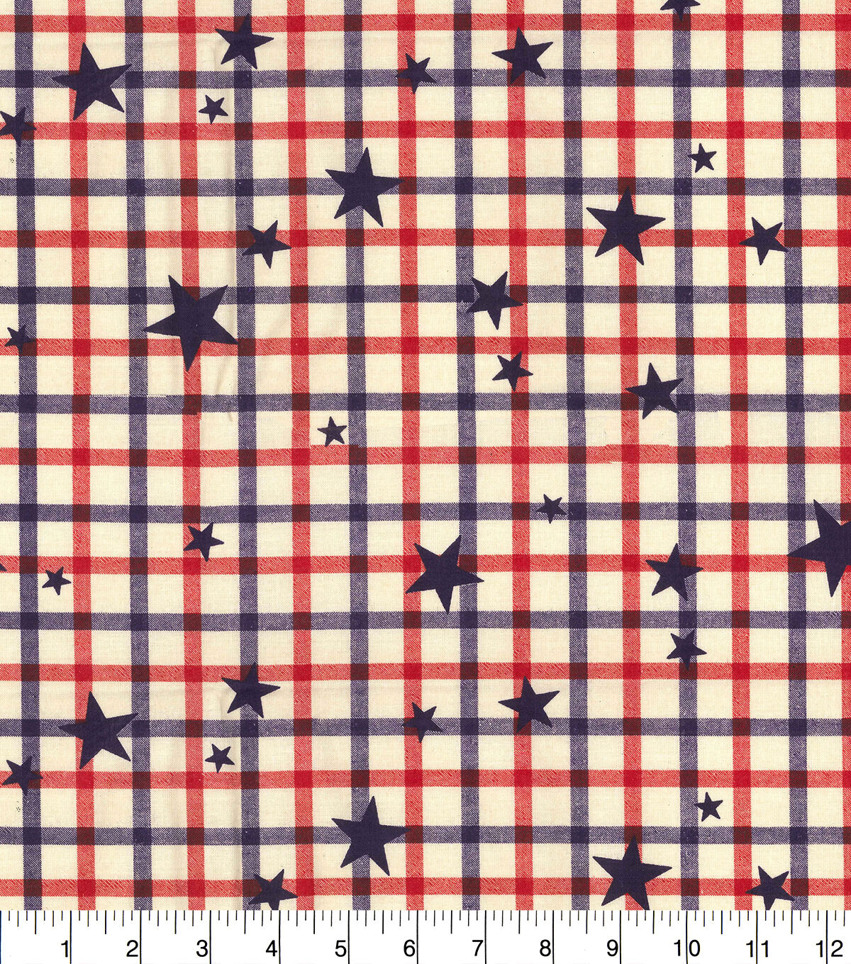 Fabric Traditions Patriotic Plaid Stars Patriotic Cotton Fabric