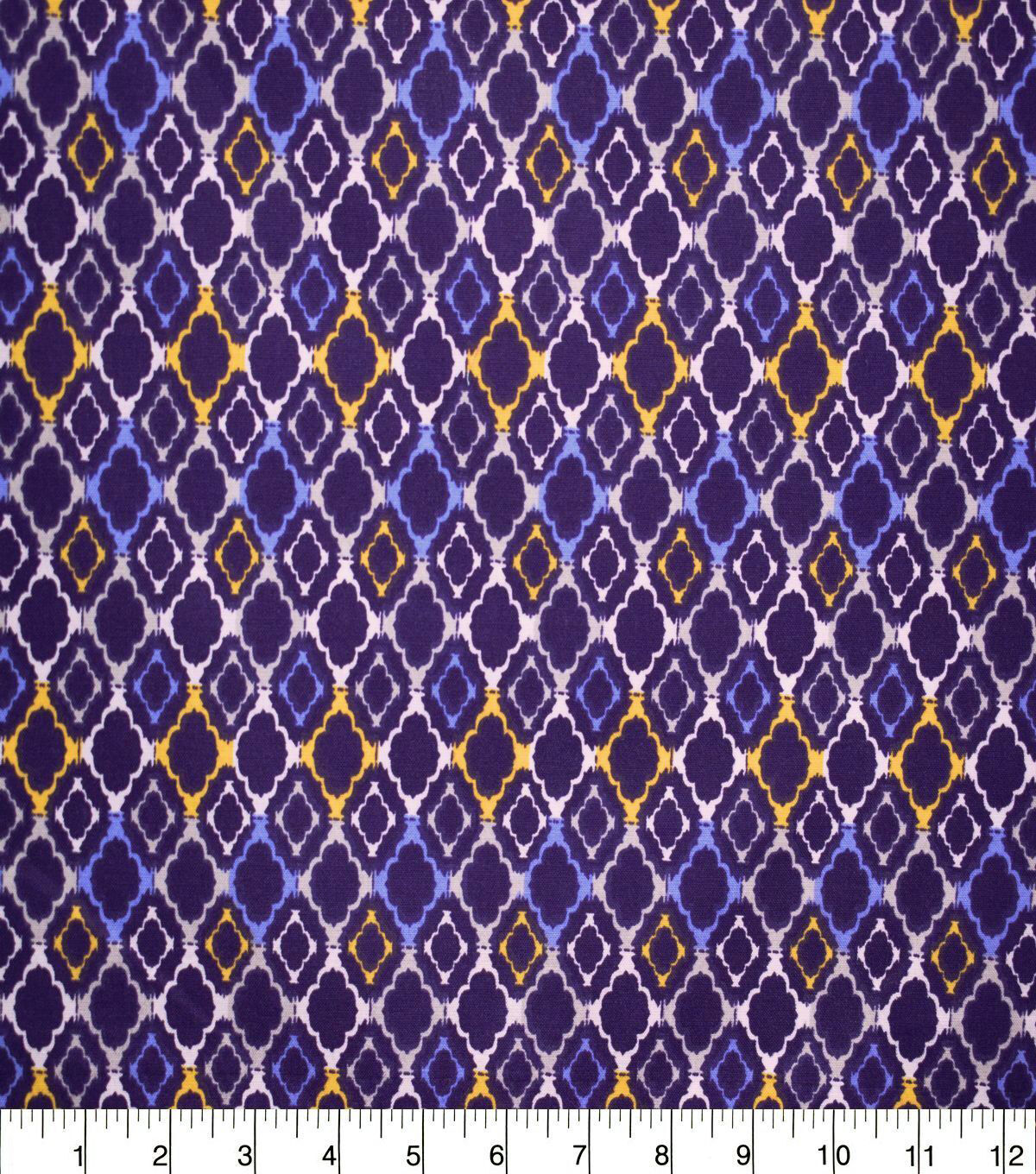 Yellow & Purple Diamonds Quilt Cotton Fabric by Quilter's Showcase