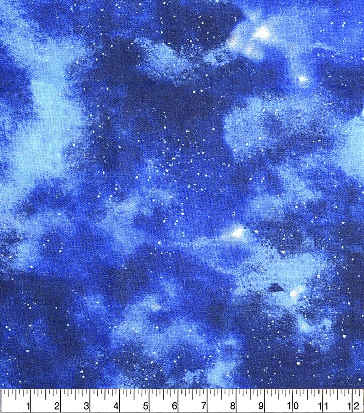 Dark Blue Galactic Blender Quilt Cotton Fabric by Keepsake Calico
