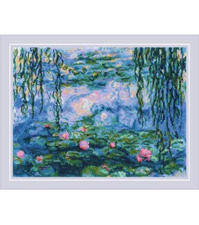RIOLIS 16 x 12 Water Lilies by C. Monet Counted Cross Stitch Kit