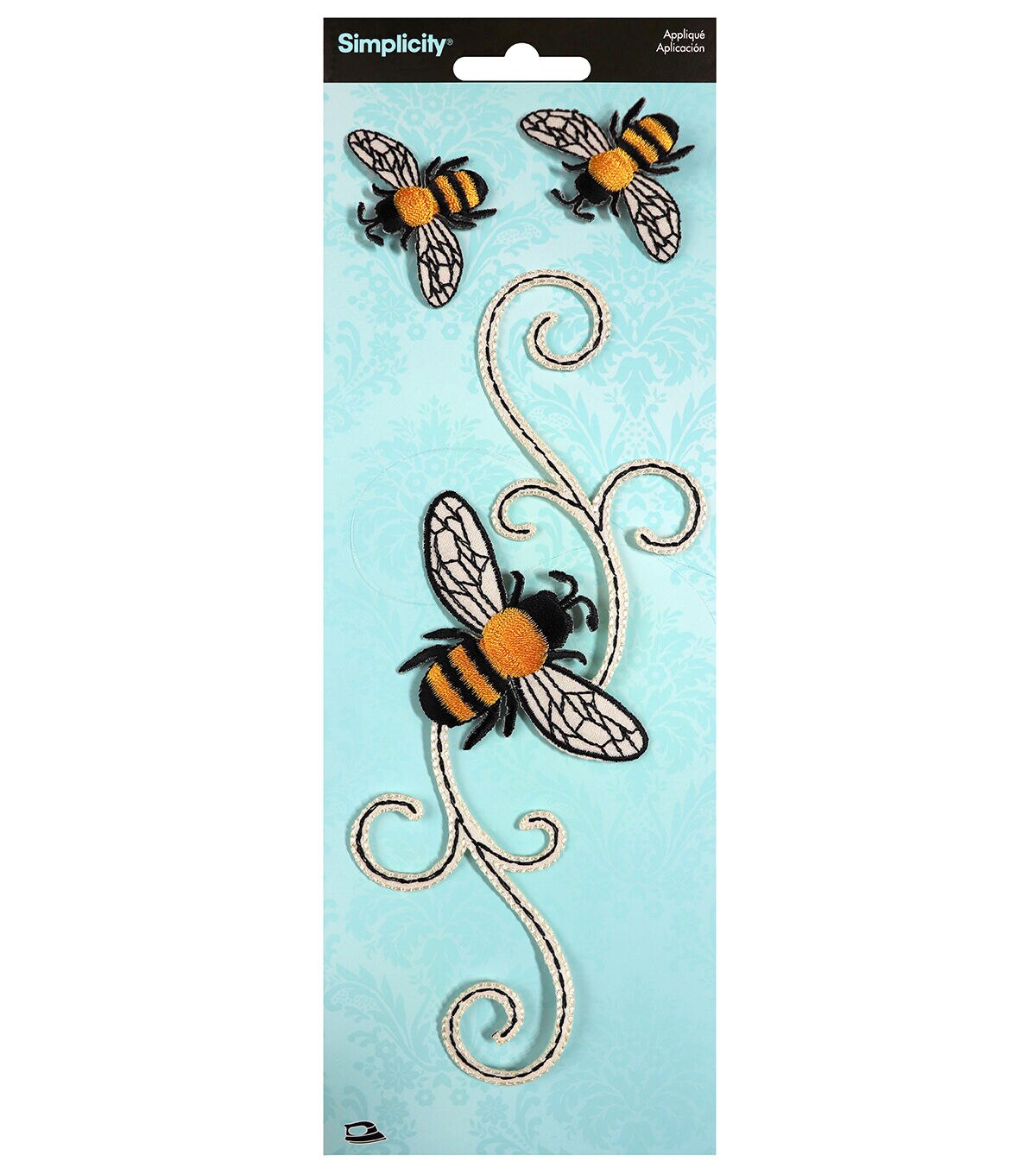 Simplicity 7.5 Multicolor Scroll With Bees Iron On Patch