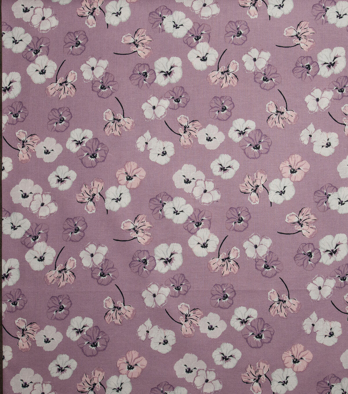 Pansies on Light Mauve Quilt Cotton Fabric by Keepsake Calico