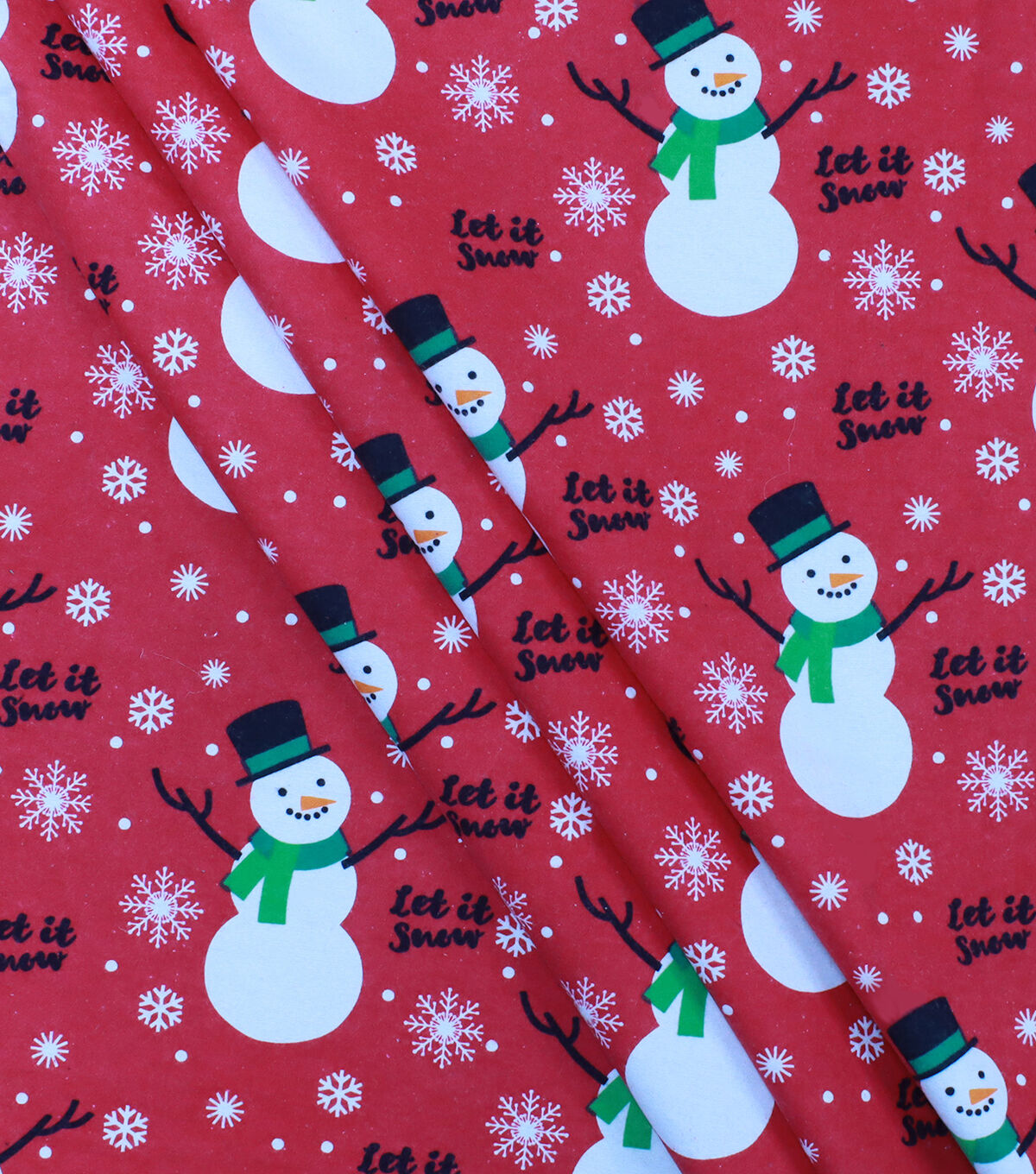Snowflakes & Snowmen on Pink Super Snuggle Christmas Flannel Fabric