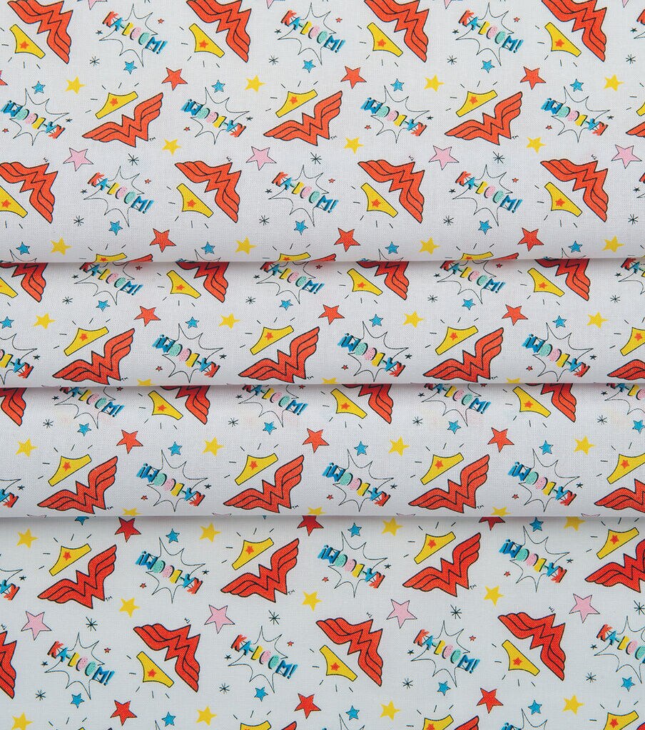 Wonder Woman Tossed Doodle Cotton Fabric