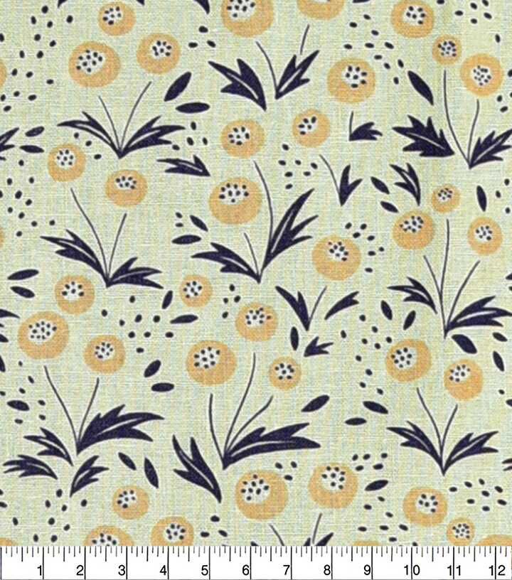Heather McLaughlin Orange Berries On Cream Premium Print Fabric