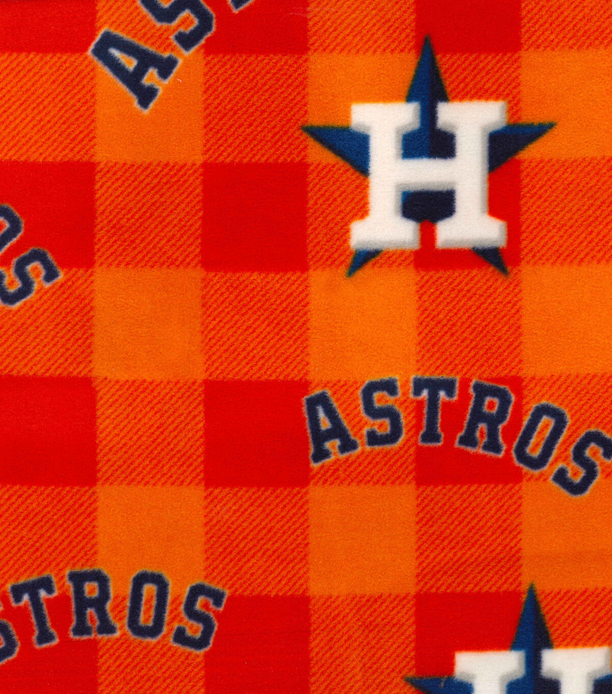 Fabric Traditions Houston Astros Fleece Fabric Buffalo Check