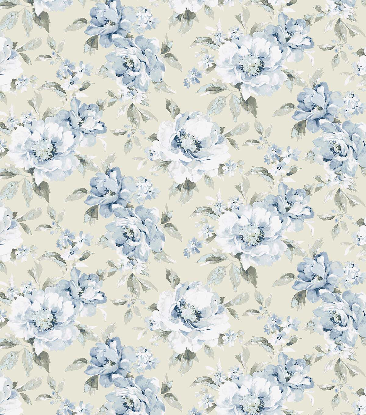 Surface Style 20.5' x 18' Bluebell Whispery Floral Peel & Stick Wallpaper
