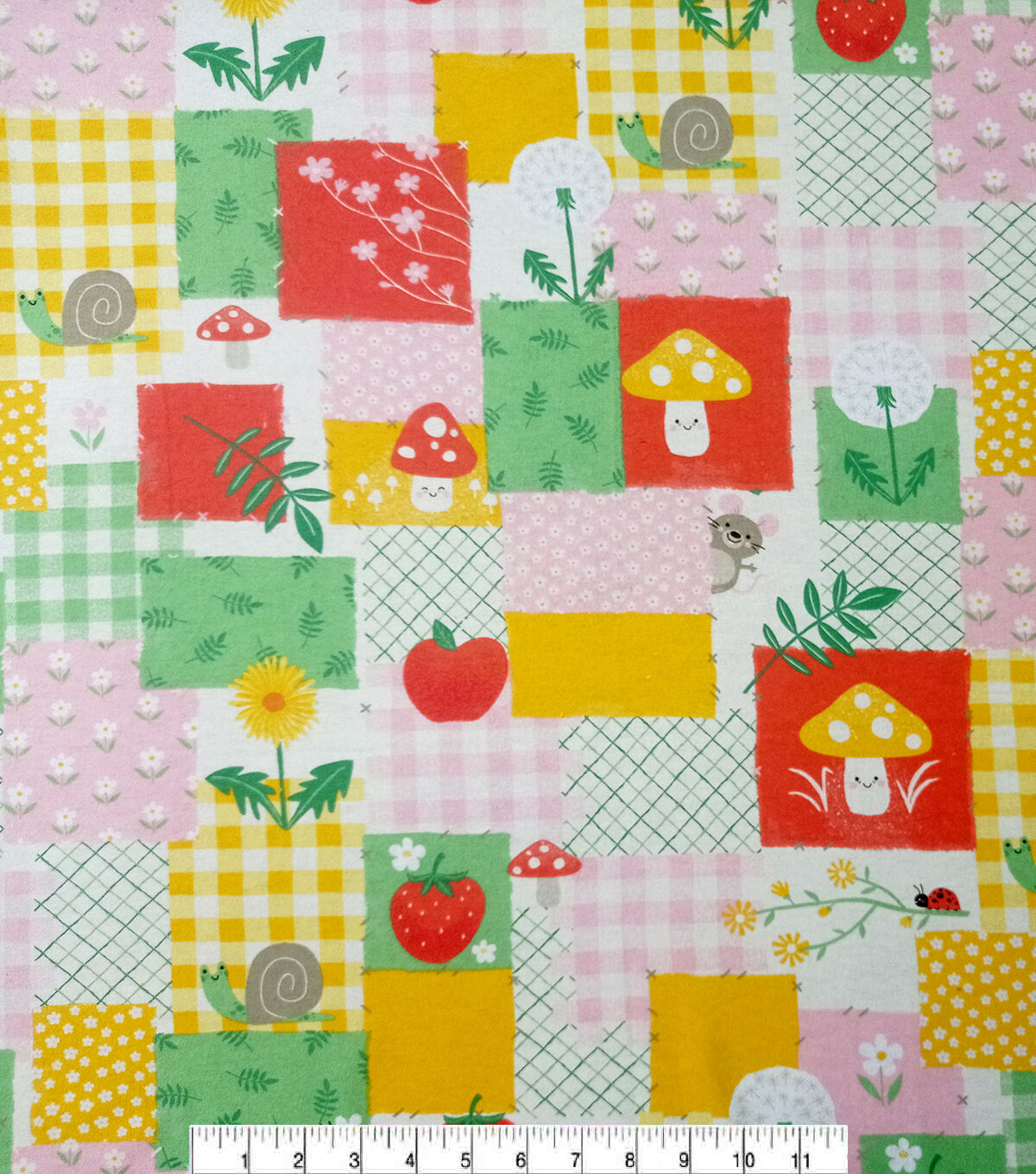 Yellow & Red Patchwork Super Snuggle Flannel Fabric by POP!