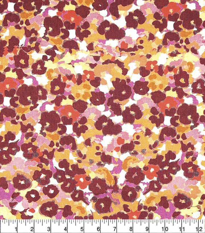 Orange & Red Floral Quilt Cotton Fabric by Keepsake Calico