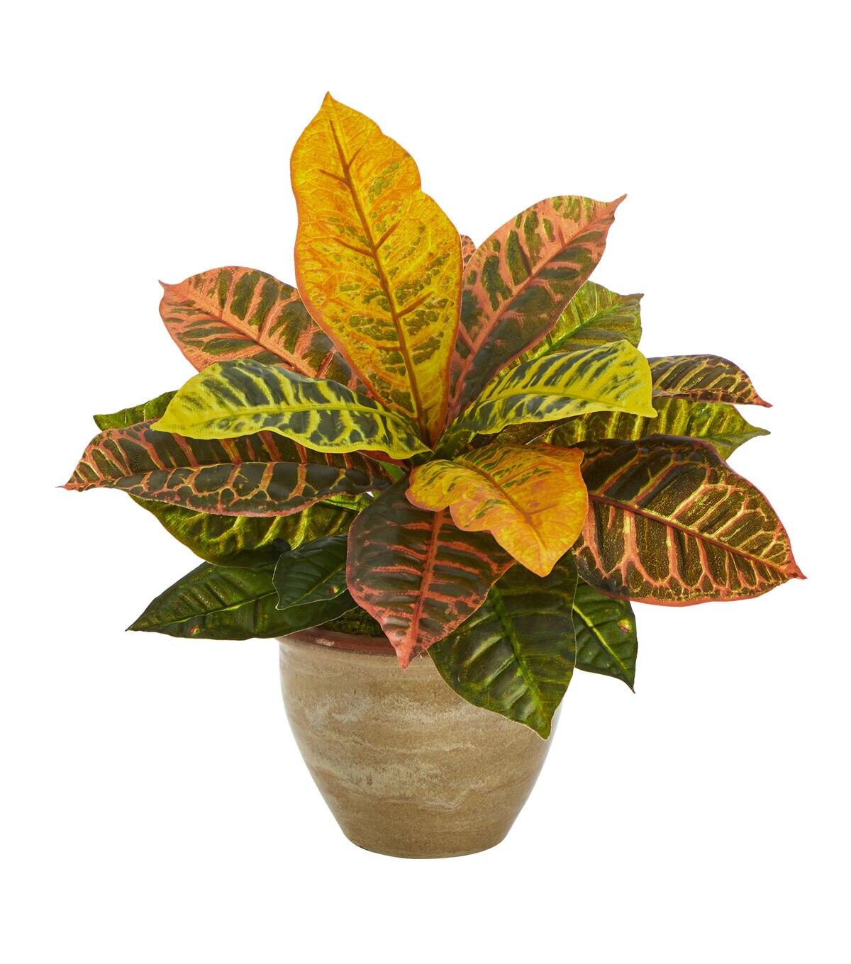 Nearly Natural 15 Real Touch Garden Croton Artificial Plant in Planter