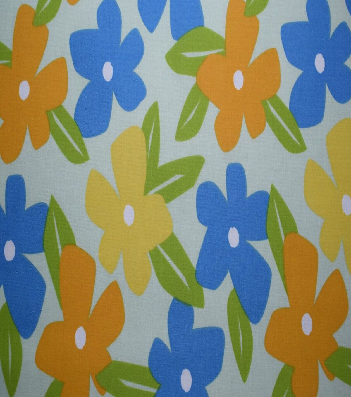 Multi Large Floral on Blue Quilt Cotton Fabric by Quilter's Showcase