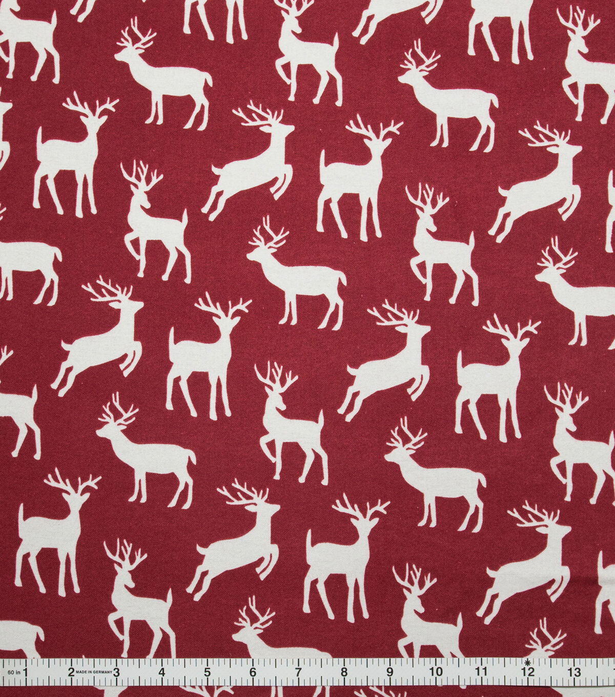 White Reindeers on Red Super Snuggle Christmas Flannel Fabric