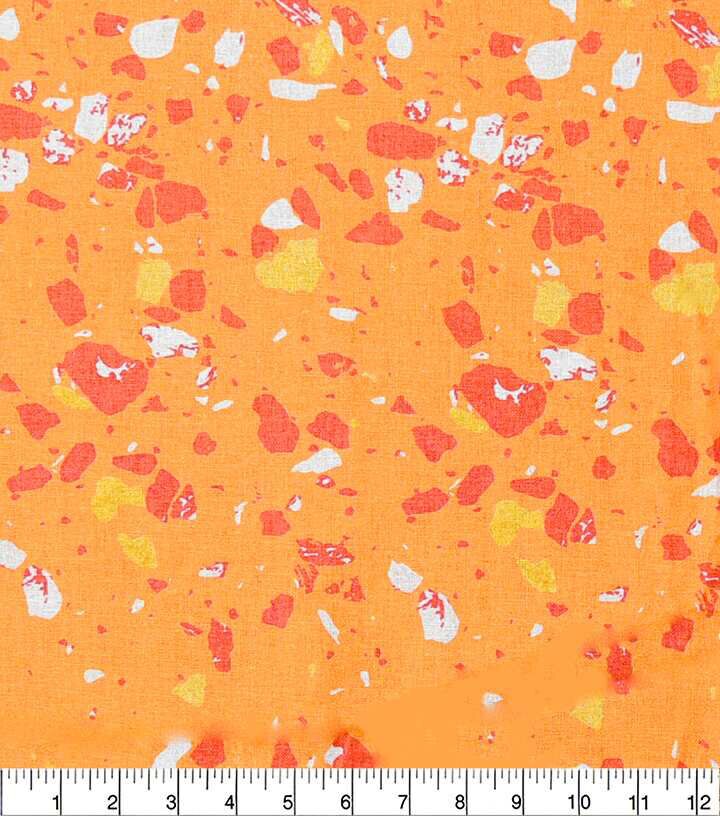 Orange Tonal Fruit Salad Terrazzo Quilt Cotton Fabric by Keepsake Calico