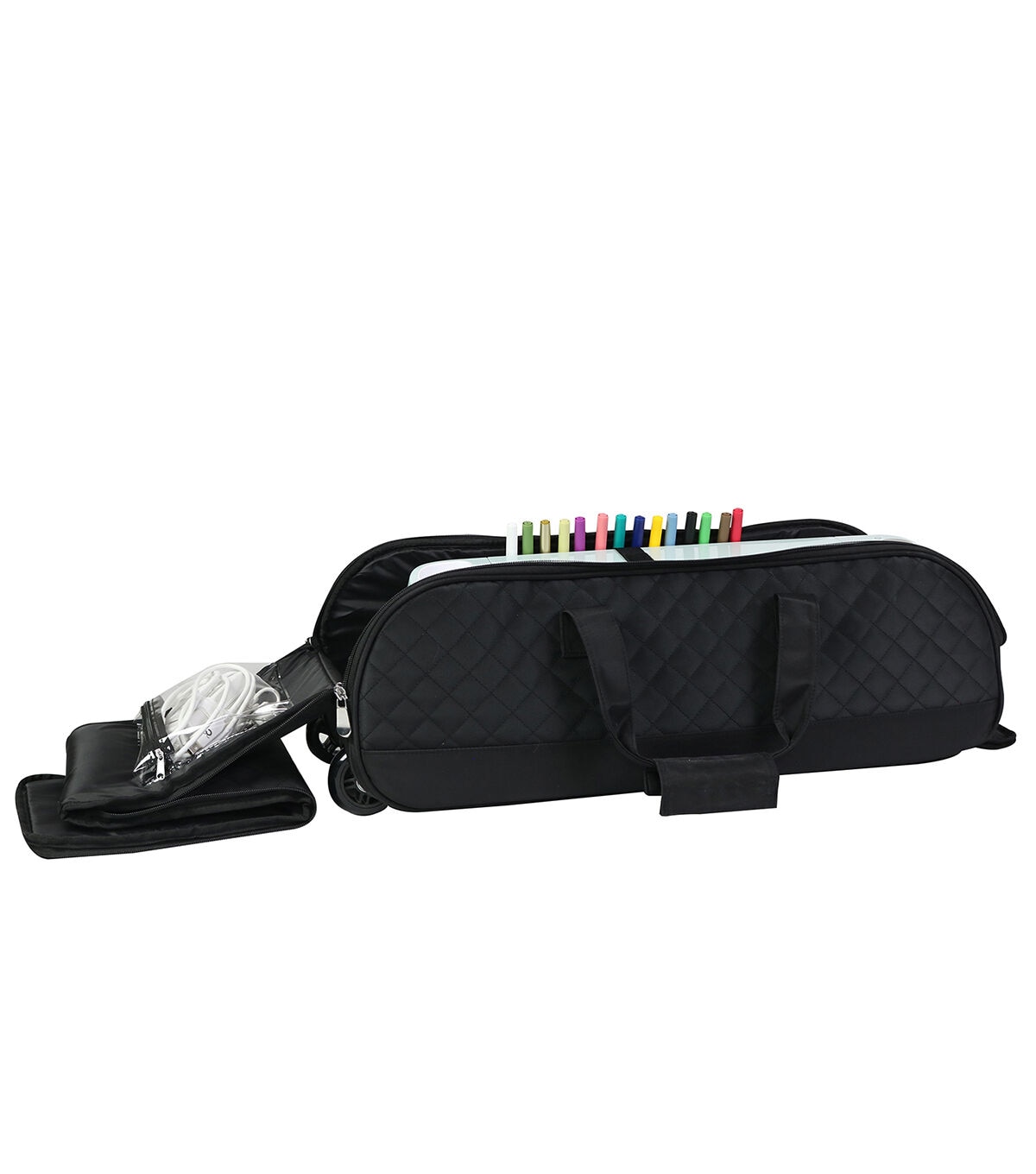 Everything Mary 24 Black Quilted Rolling Die Cut Machine Craft Tote