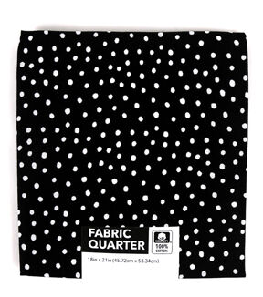 18 x 20 Dots on Black Cotton Fabric Quarter 1pc by Keepsake Calico