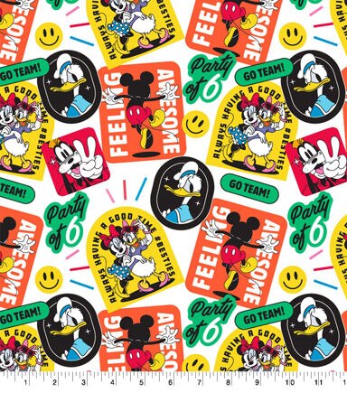 Mickey And Friends Party Of 6 Cotton Fabric