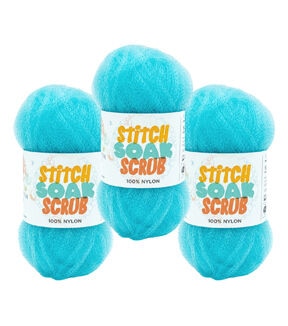 Lion Brand Stitch Soak Scrub 92yds Worsted Nylon Yarn 3 Bundle