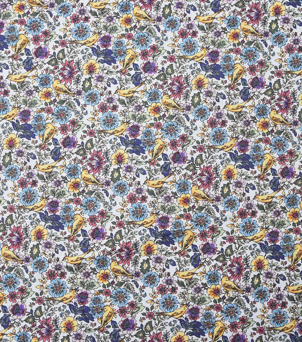 Multicolor Floral & Birds Quilt Cotton Fabric by Keepsake Calico
