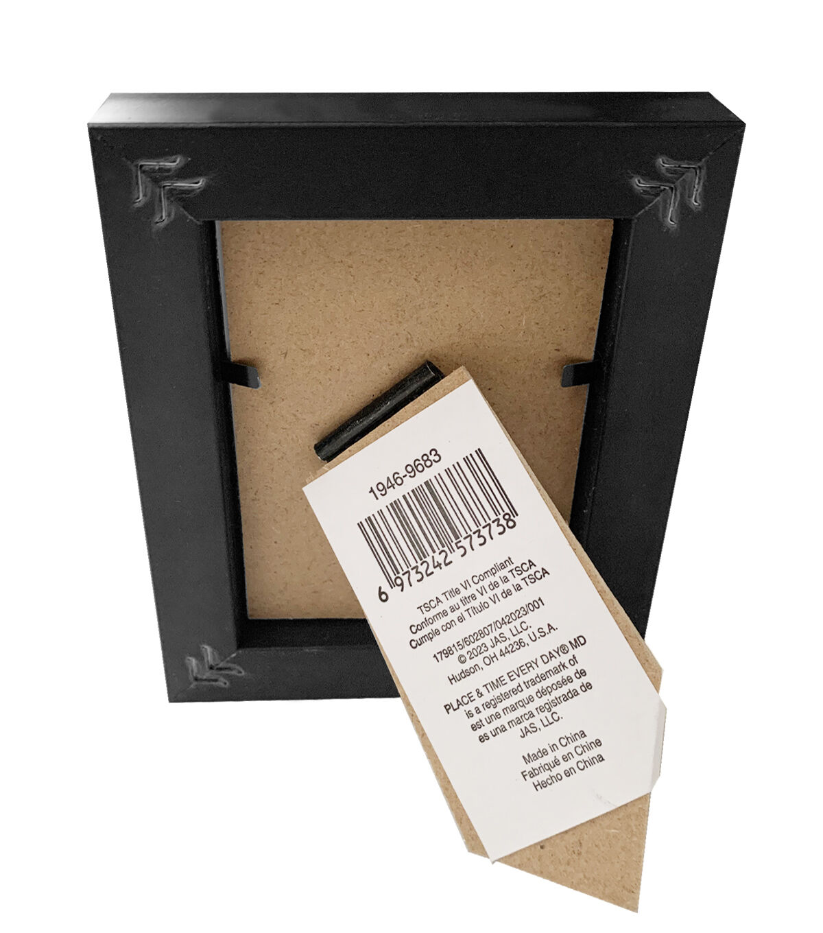 2.5 x 3.5 Black Textured Tabletop Picture Frame by Place & Time