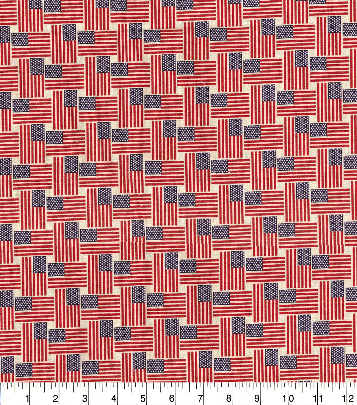 Fabric Traditions Basketweave Flags Patriotic Cotton Fabric