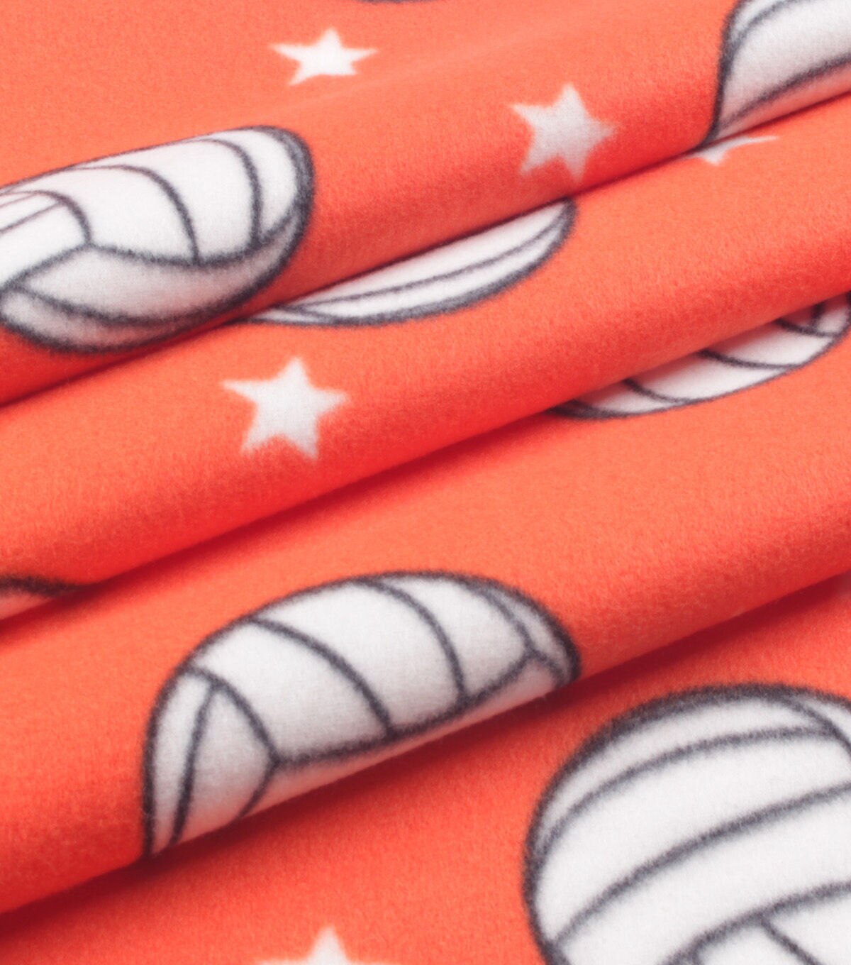 Orange Volleyball Superstar Blizzard Fleece Fabric