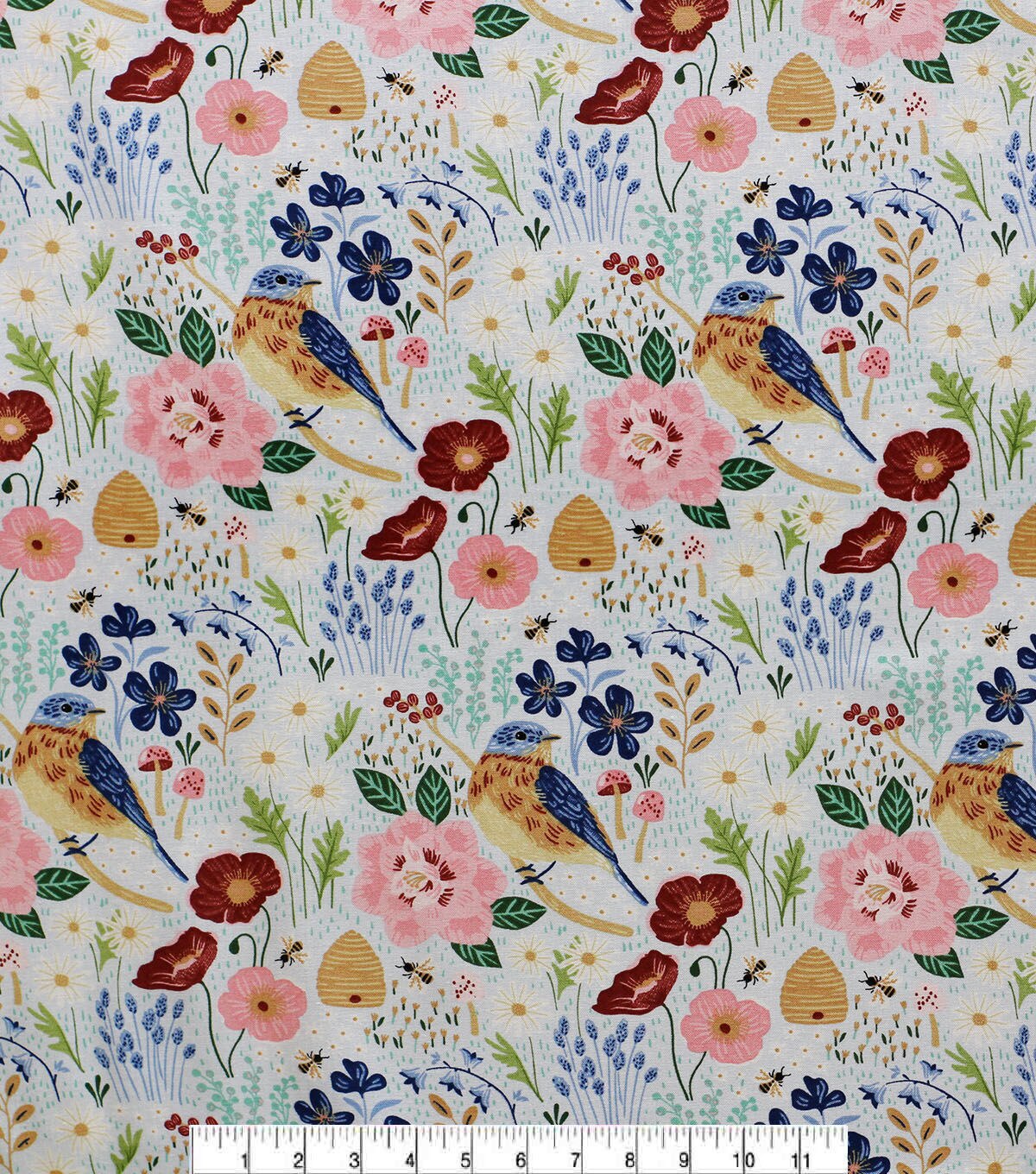 Packed Floral & Bird Quilt Cotton Fabric by Keepsake Calico