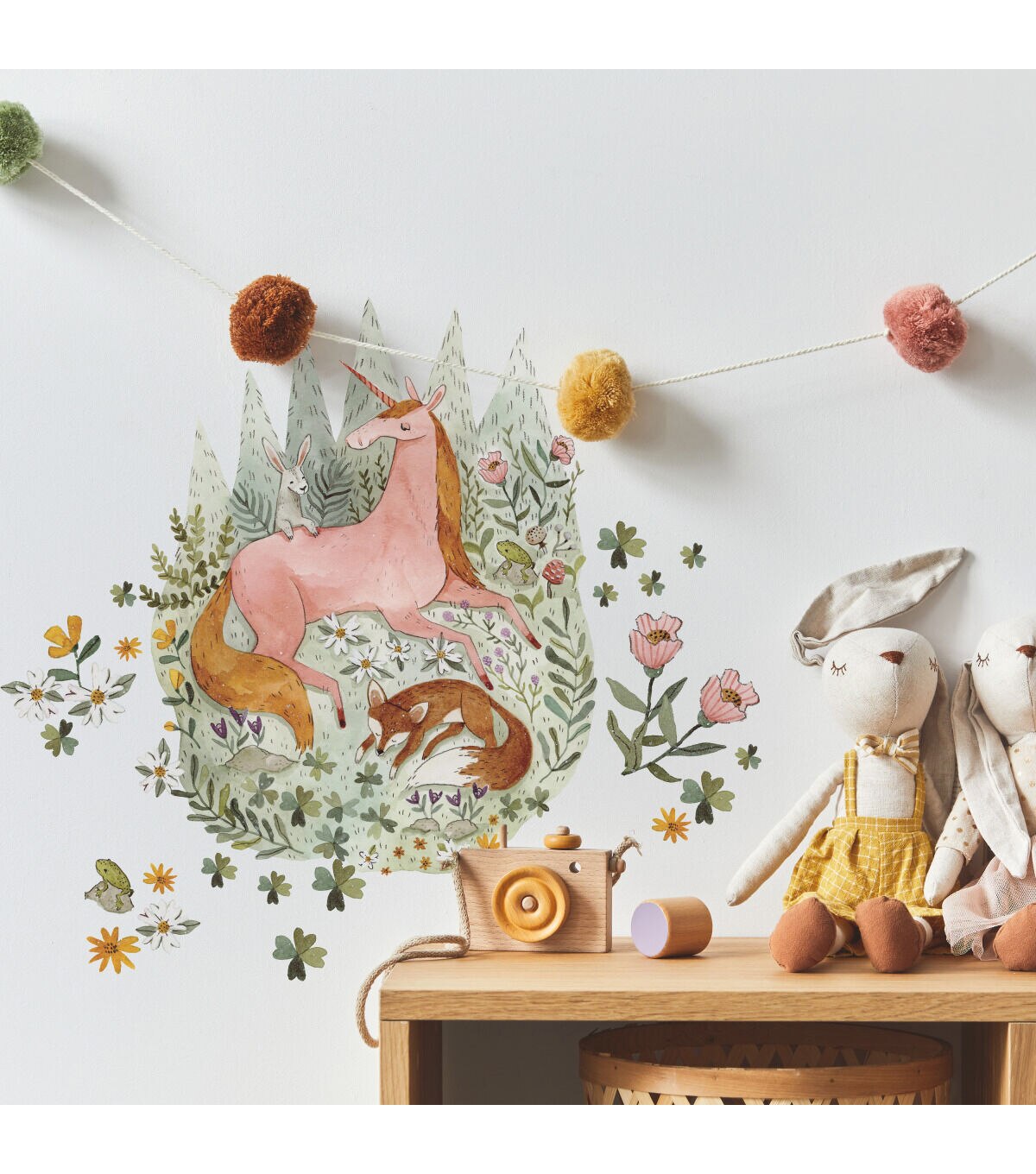 RoomMates Woodland Magic Unicorn And Fox Peel & Stick Wallpaper