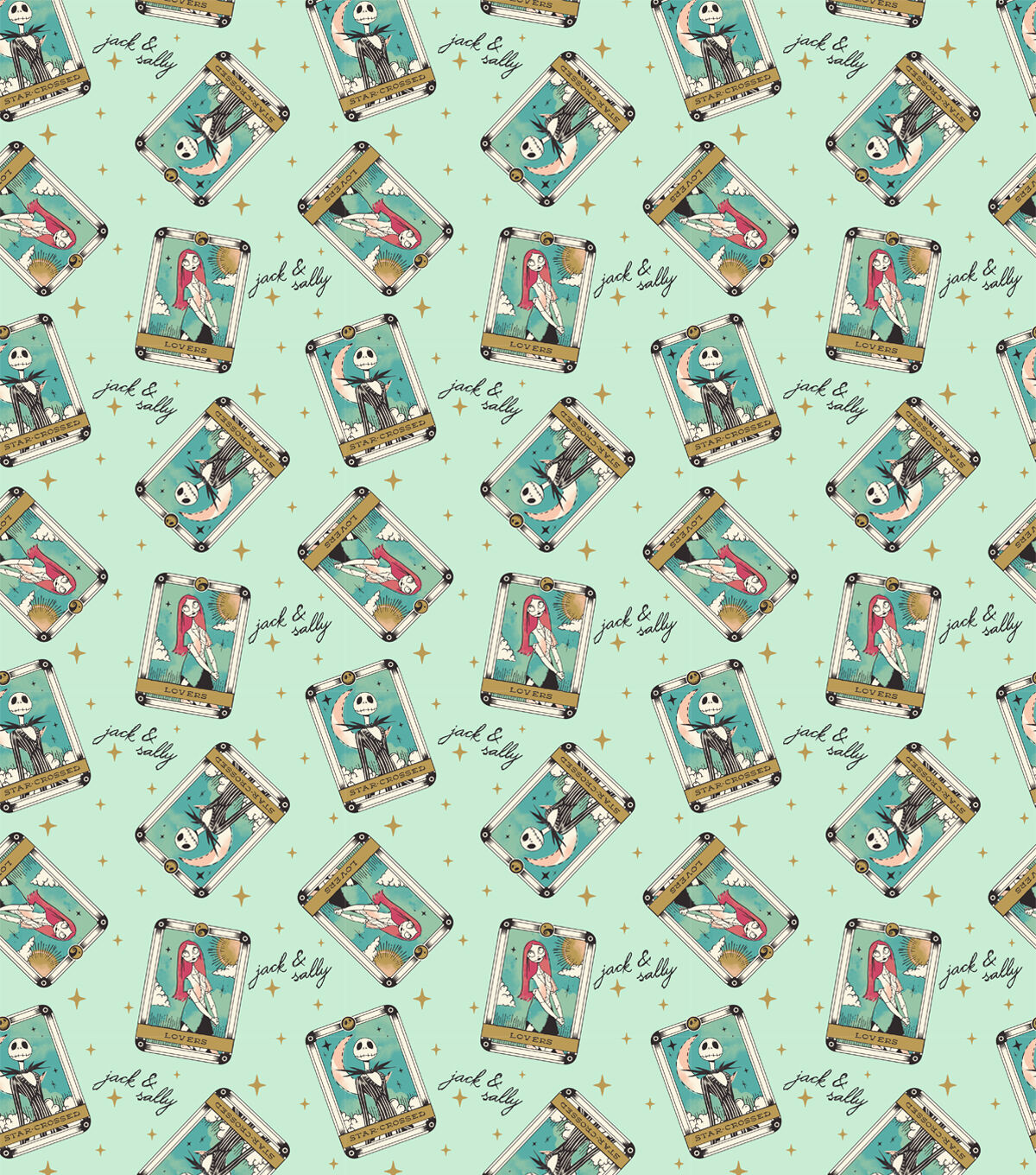 Nightmare Before Christmas Starcrossed Lovers Cotton Fabric