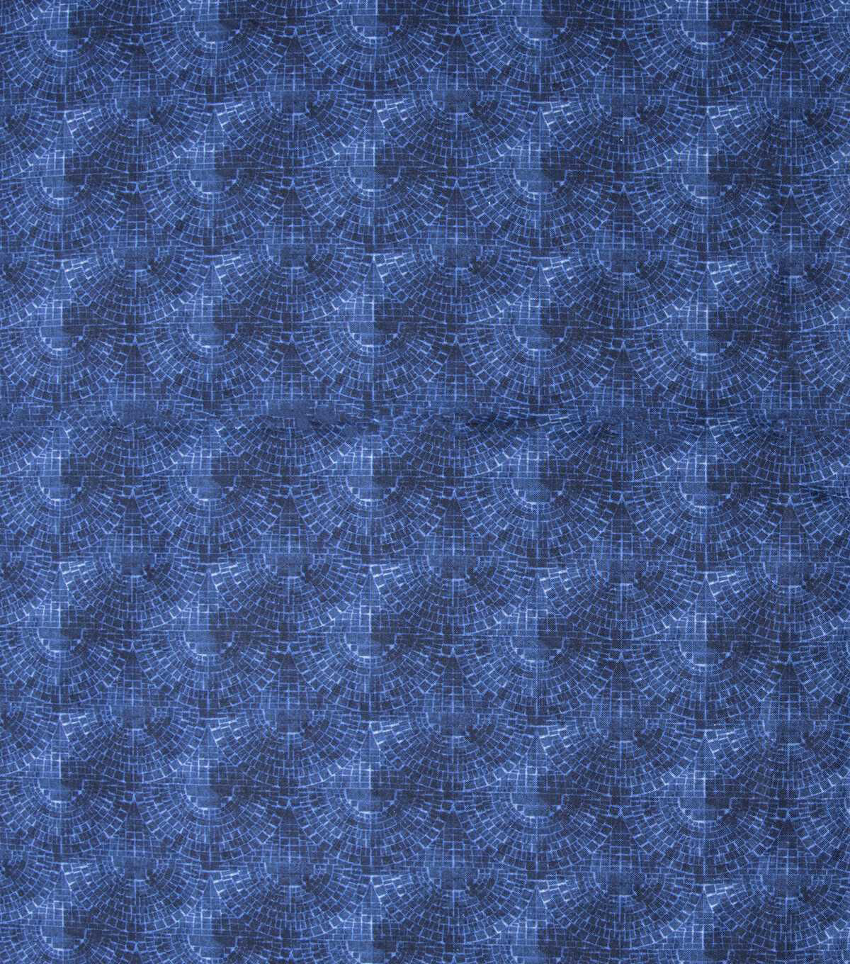 Blue Scalloped Tiles Quilt Cotton Fabric by Keepsake Calico