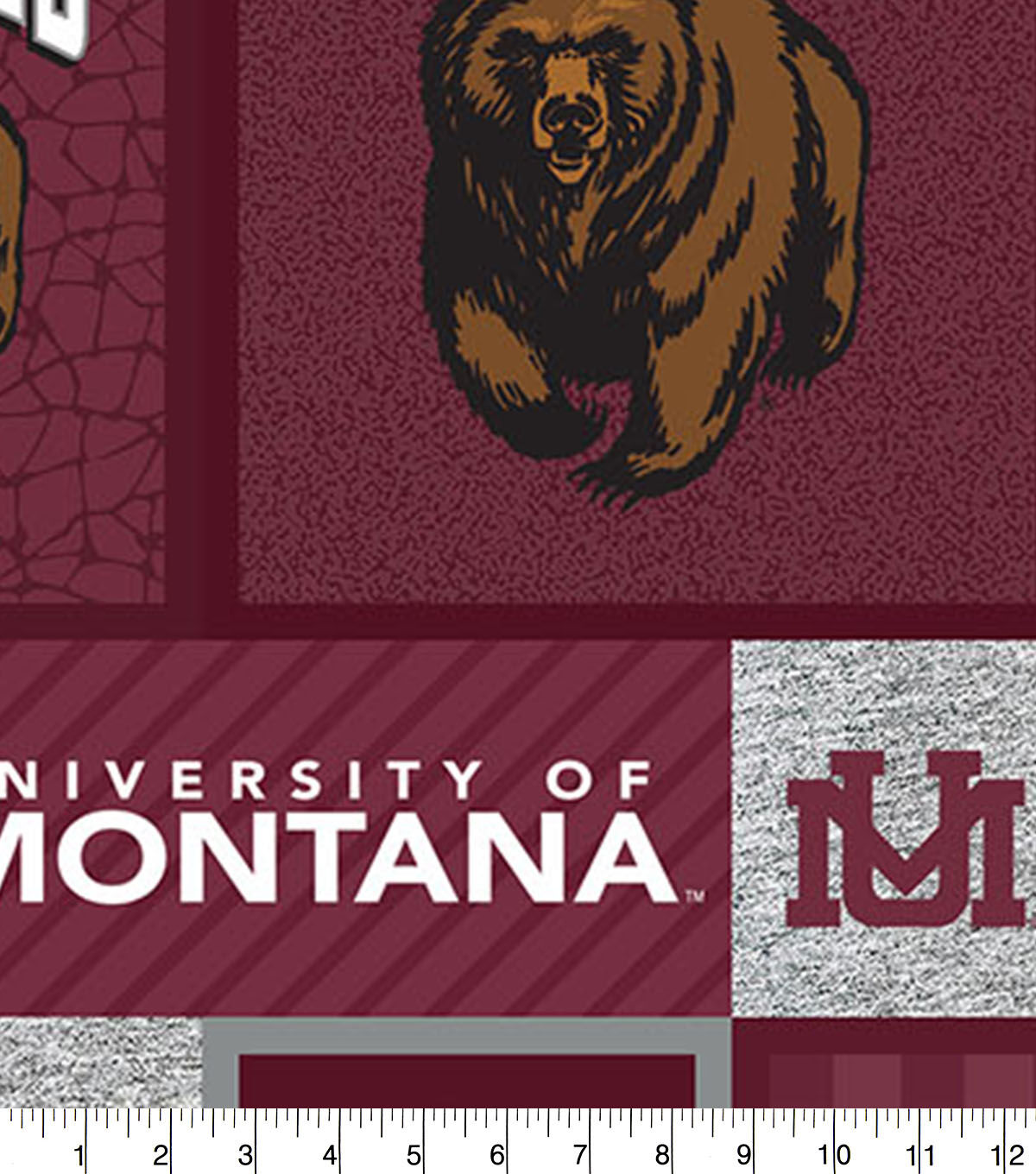 University of Montana Grizzlies Fleece Fabric College Patch