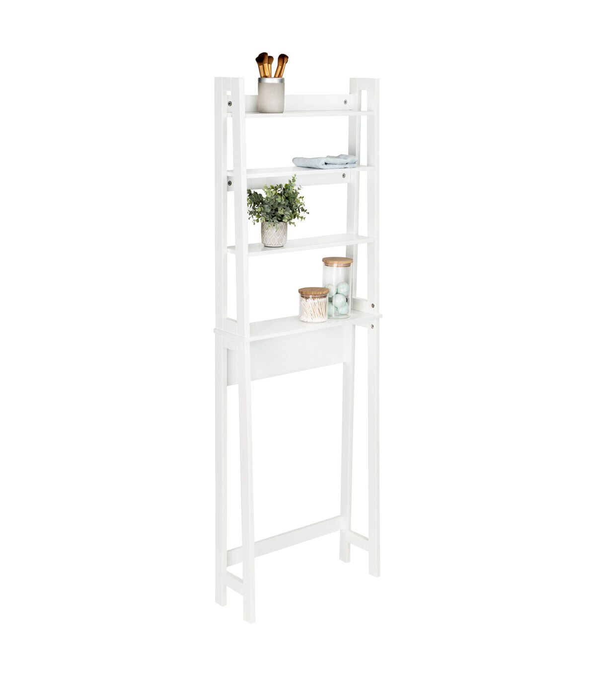 Honey Can Do 22.5 x 66.5 White 4 Tier Over The Toilet Space Saver