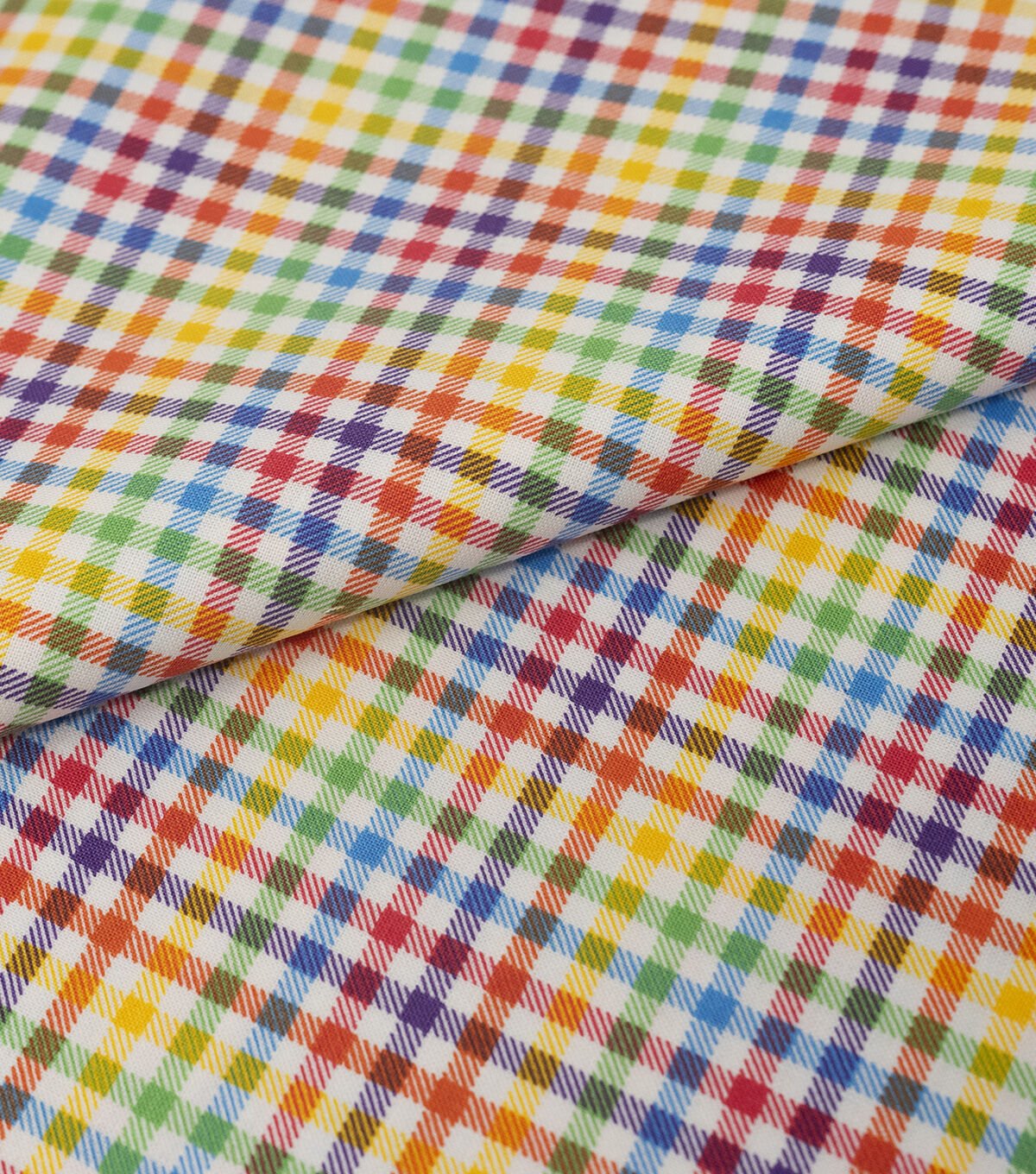 Rainbow Gingham Checkered Cotton Fabric by Keepsake Calico