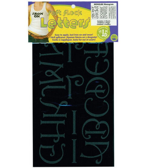 Dritz 2 Black Soft Flock Monogram Iron On Letters 81ct