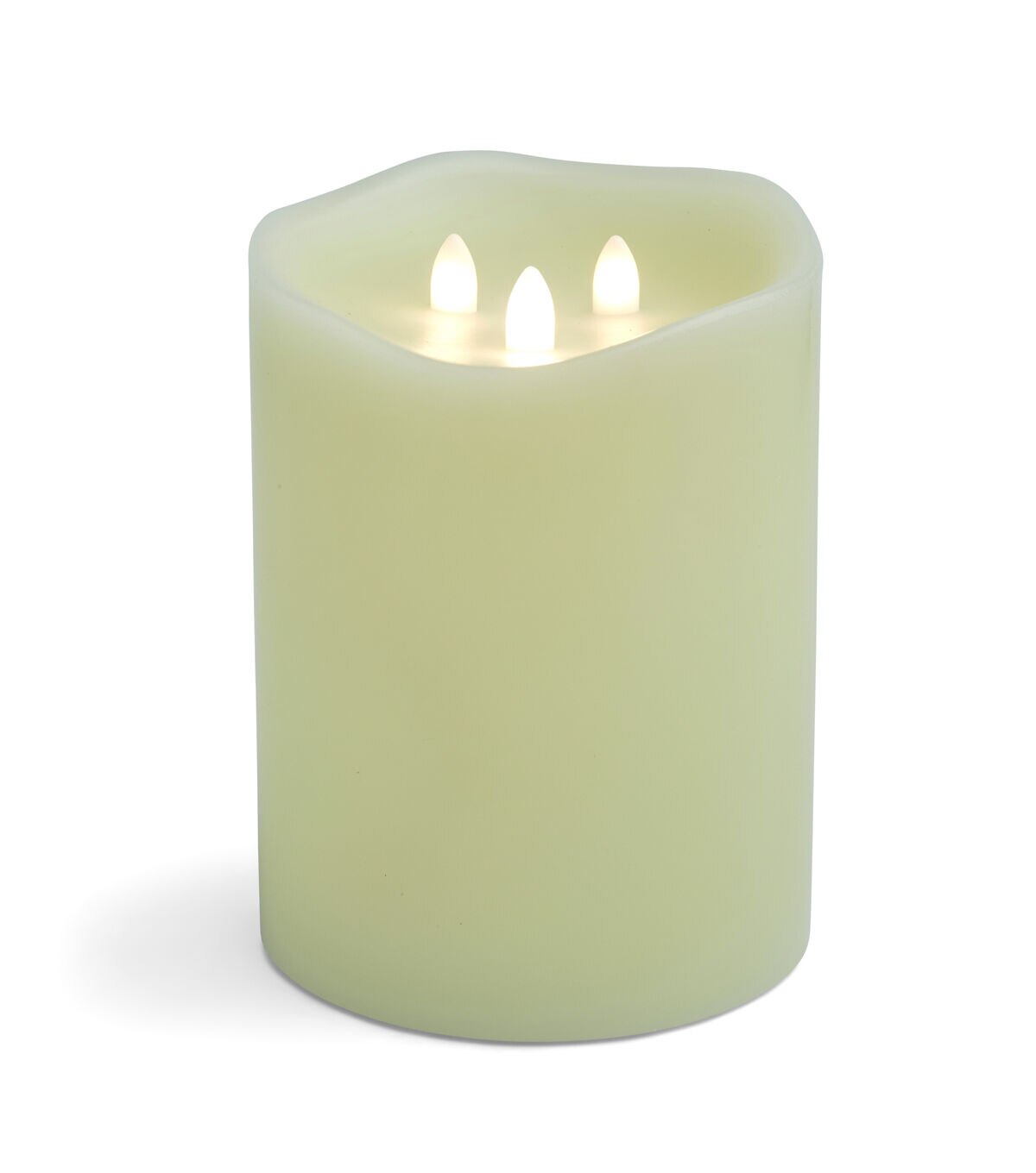 6 LED Ivory Aurora Flame Wave Edge Pillar Candles by Hudson 43