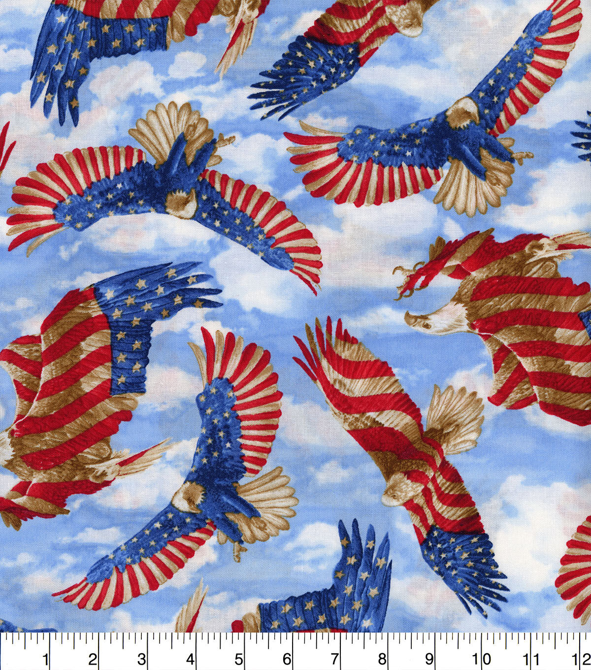 Hi Fashion Eagles Pattern Trap Flag Patriotic Cotton Fabric