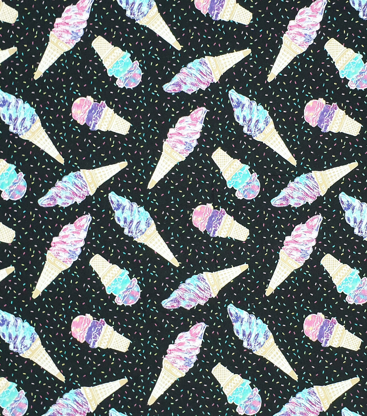 Galaxy Ice Cream Sprinkles Tossed Super Snuggle Flannel Fabric